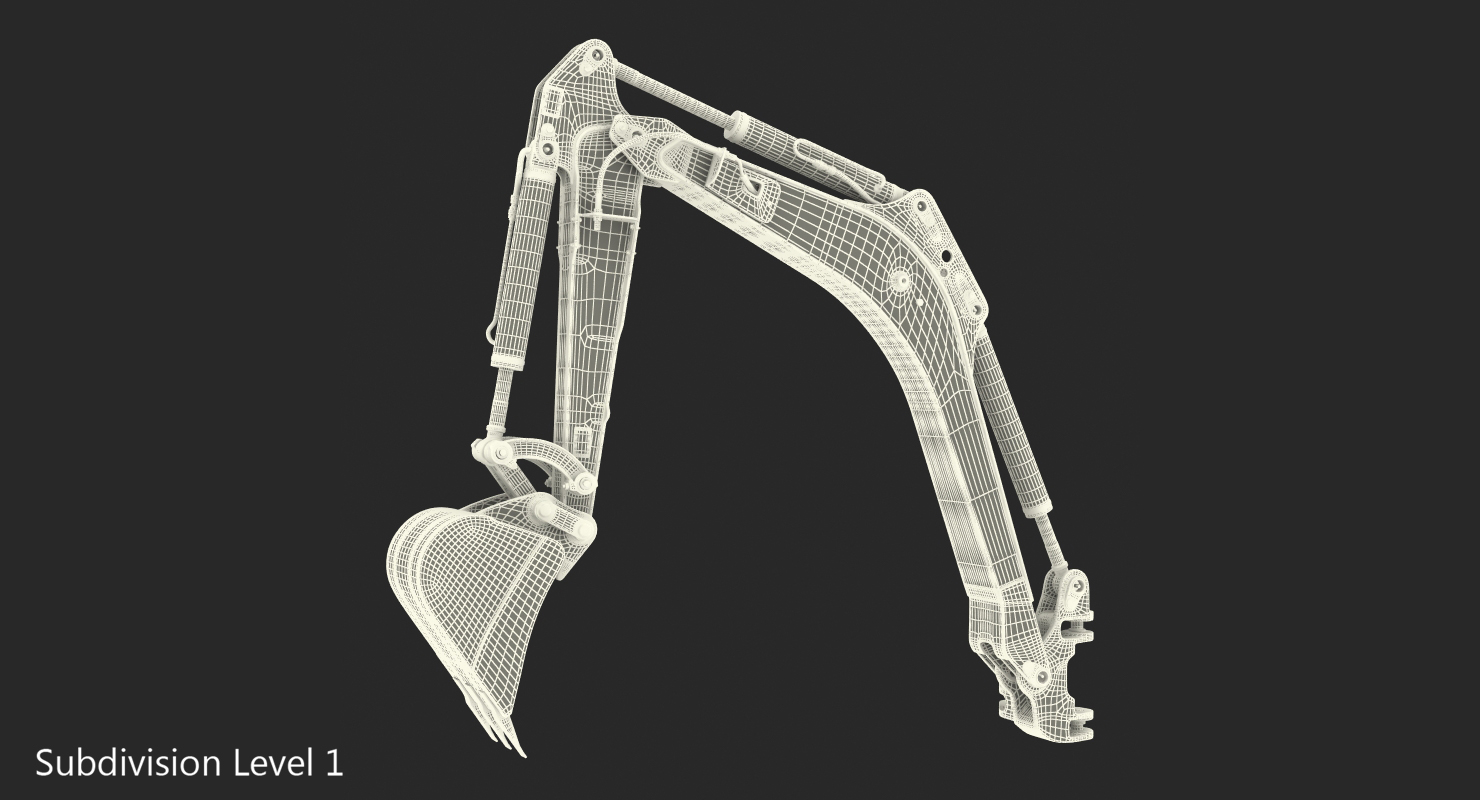Excavator Boom and Arm Rigged 3D model