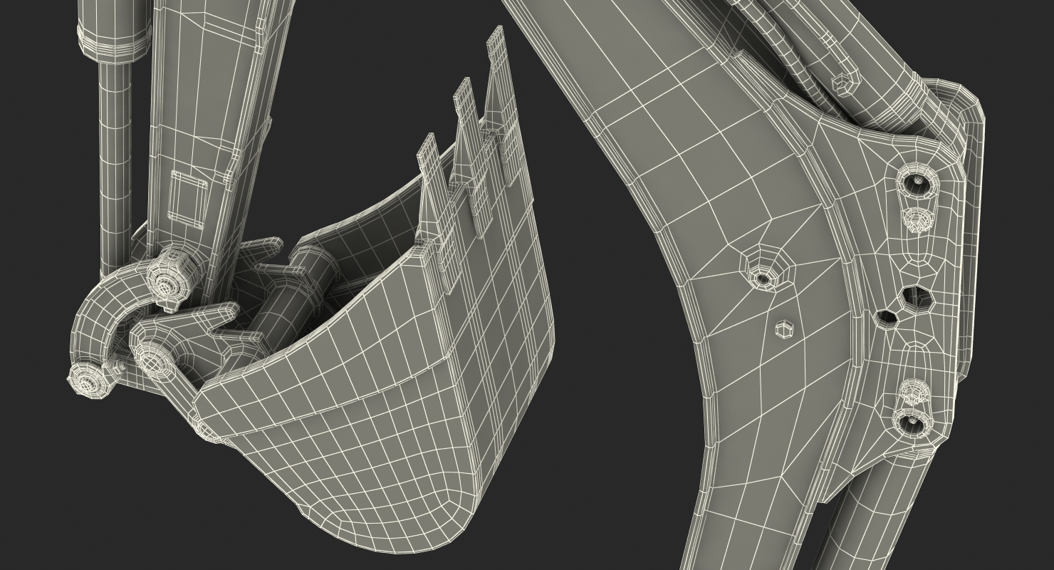 Excavator Boom and Arm Rigged 3D model