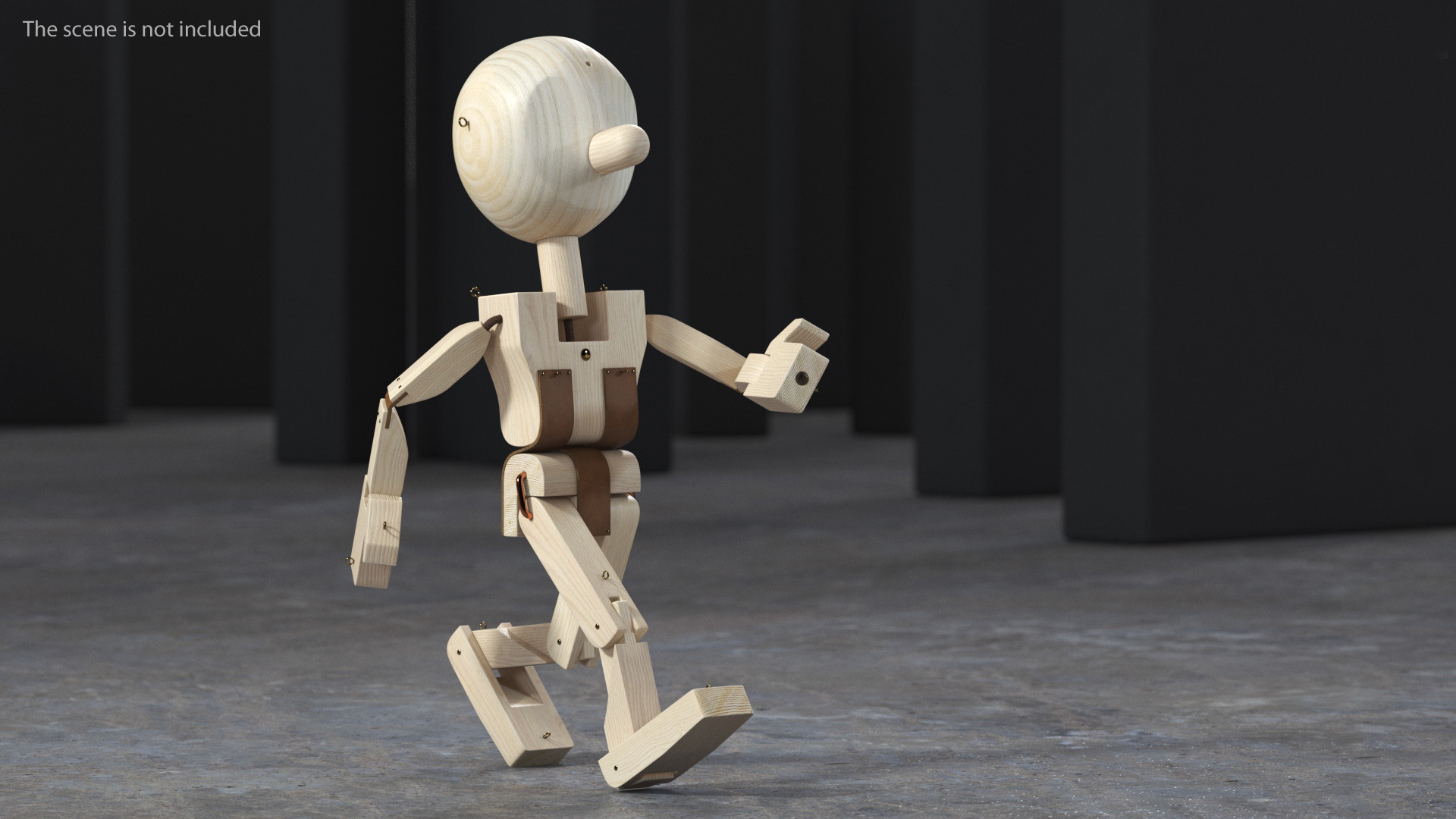 Raw Wooden Character Rigged 3D