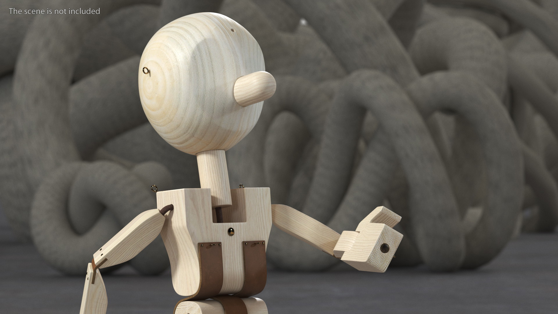 Raw Wooden Character Rigged 3D