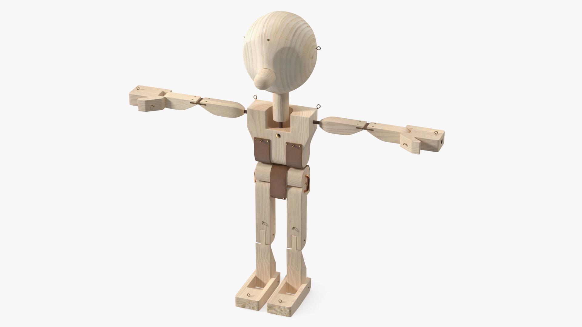 Raw Wooden Character Rigged 3D
