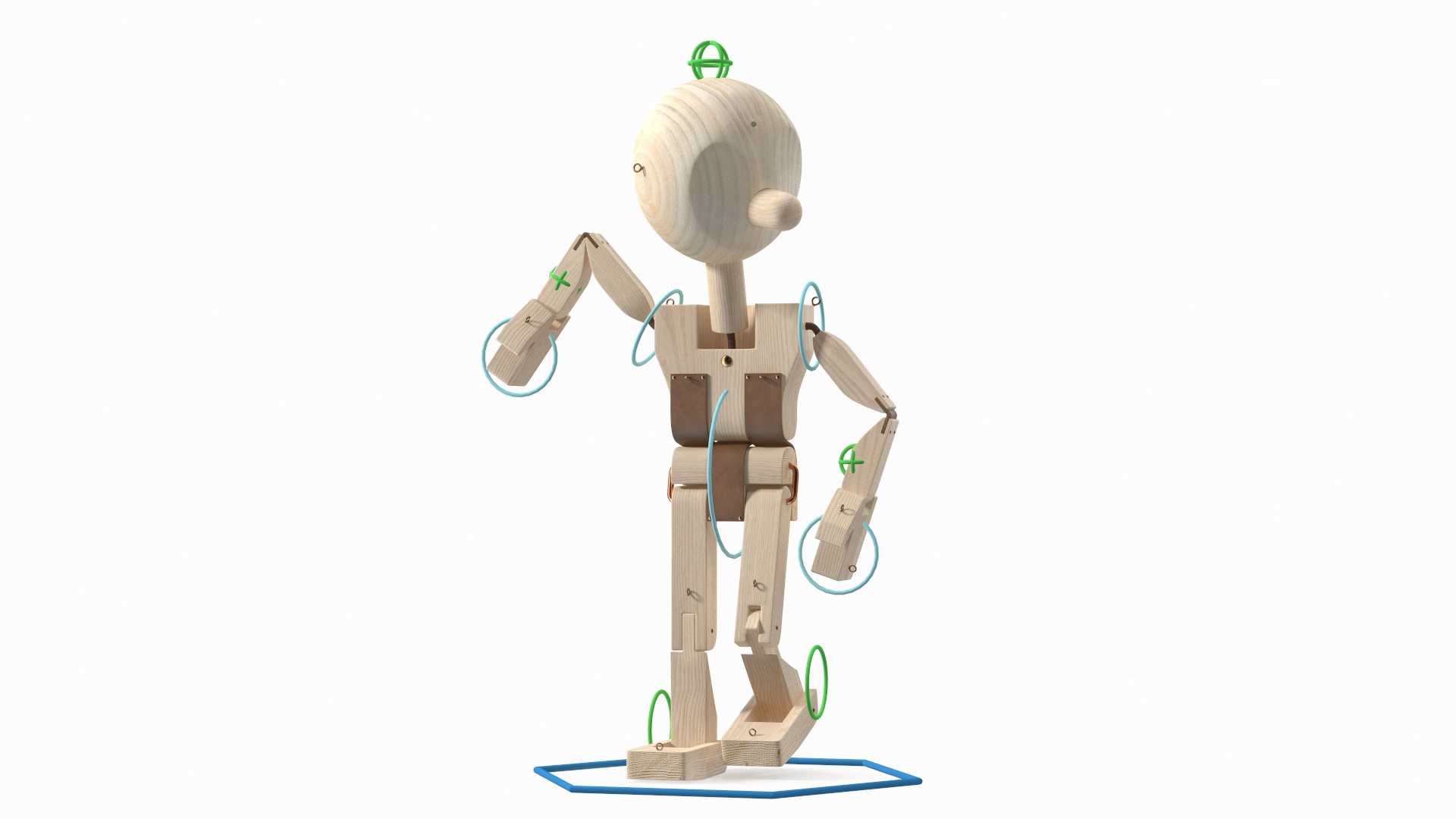 Raw Wooden Character Rigged 3D
