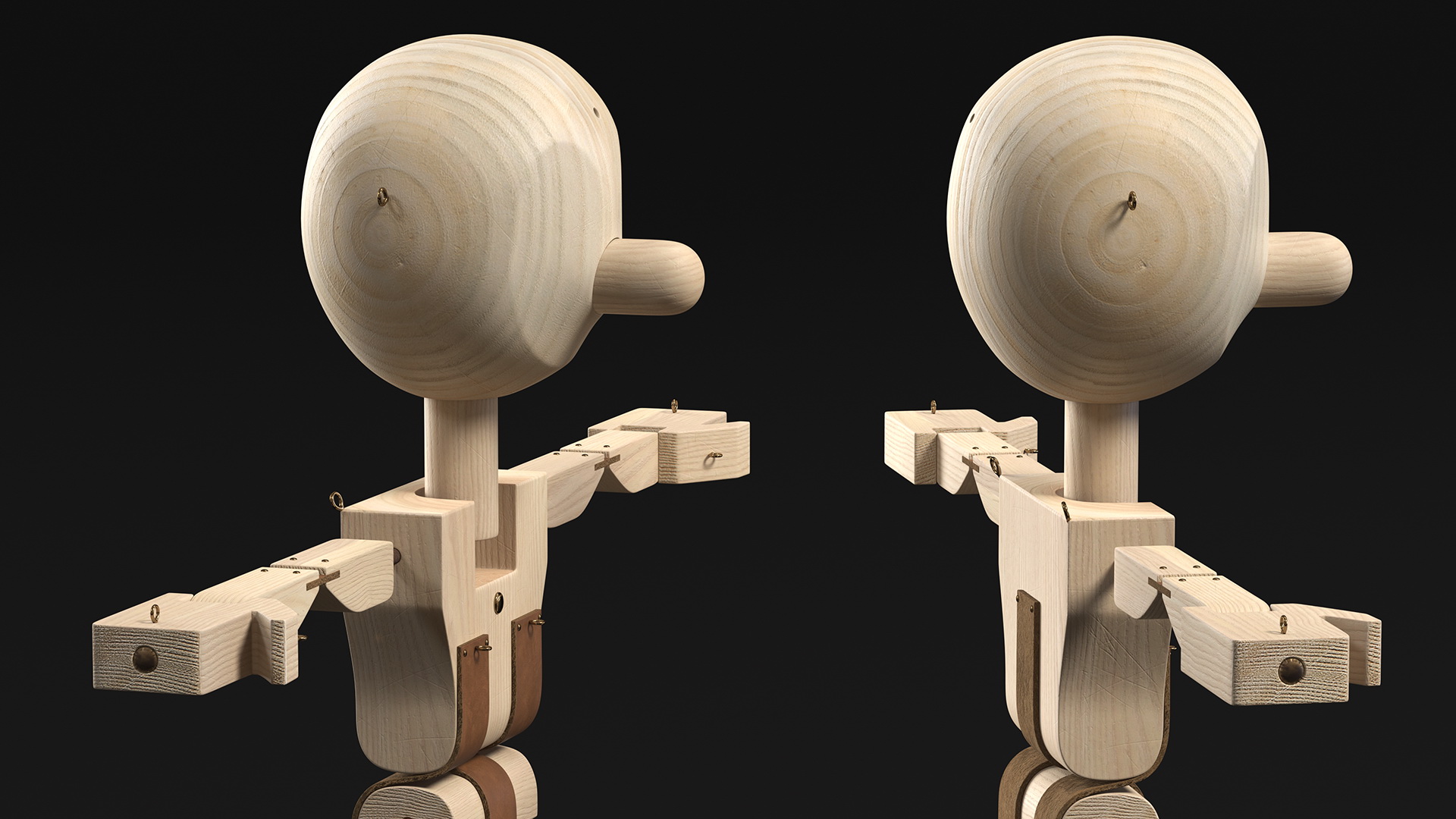Raw Wooden Character Rigged 3D
