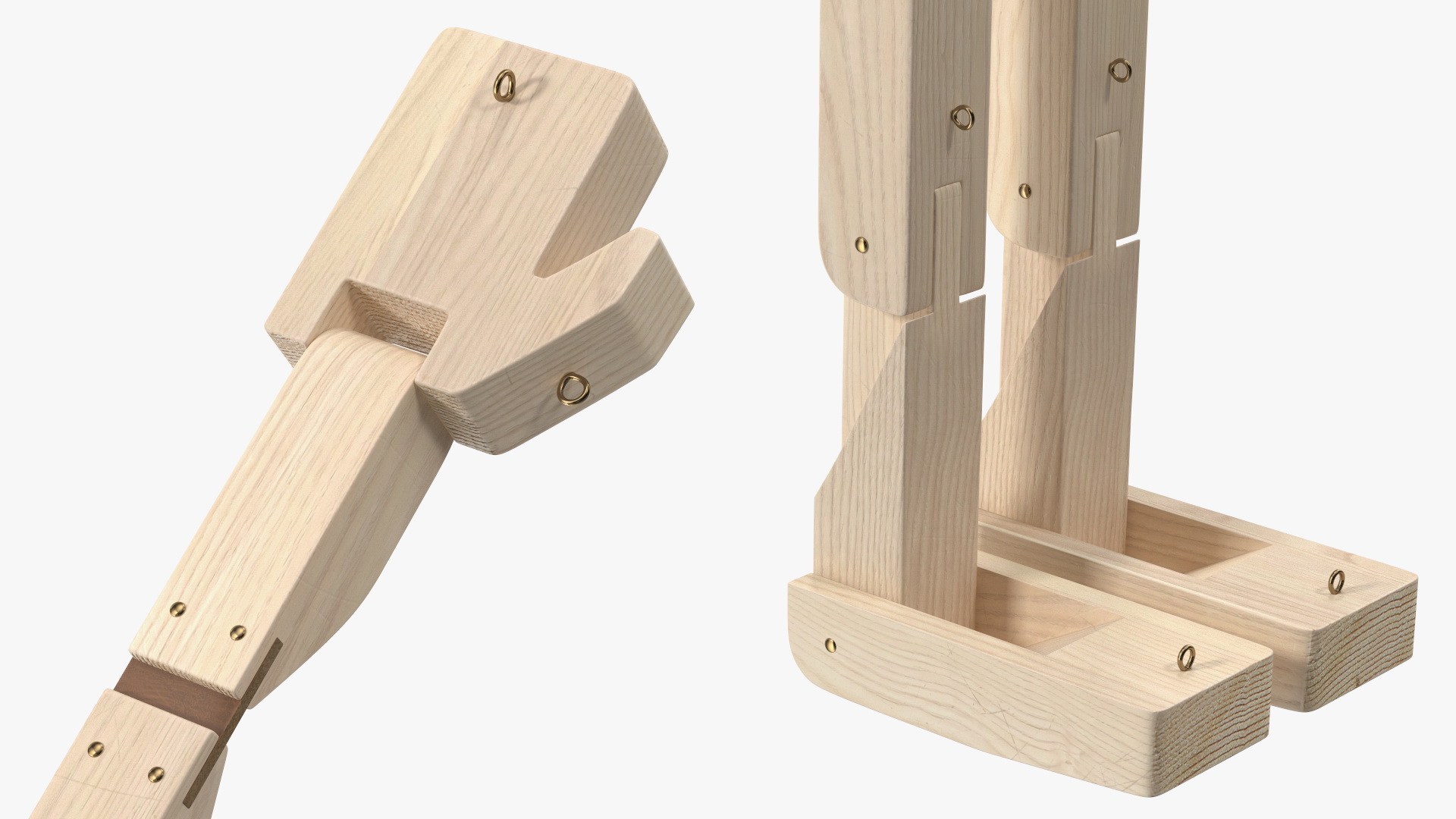 Raw Wooden Character Rigged 3D