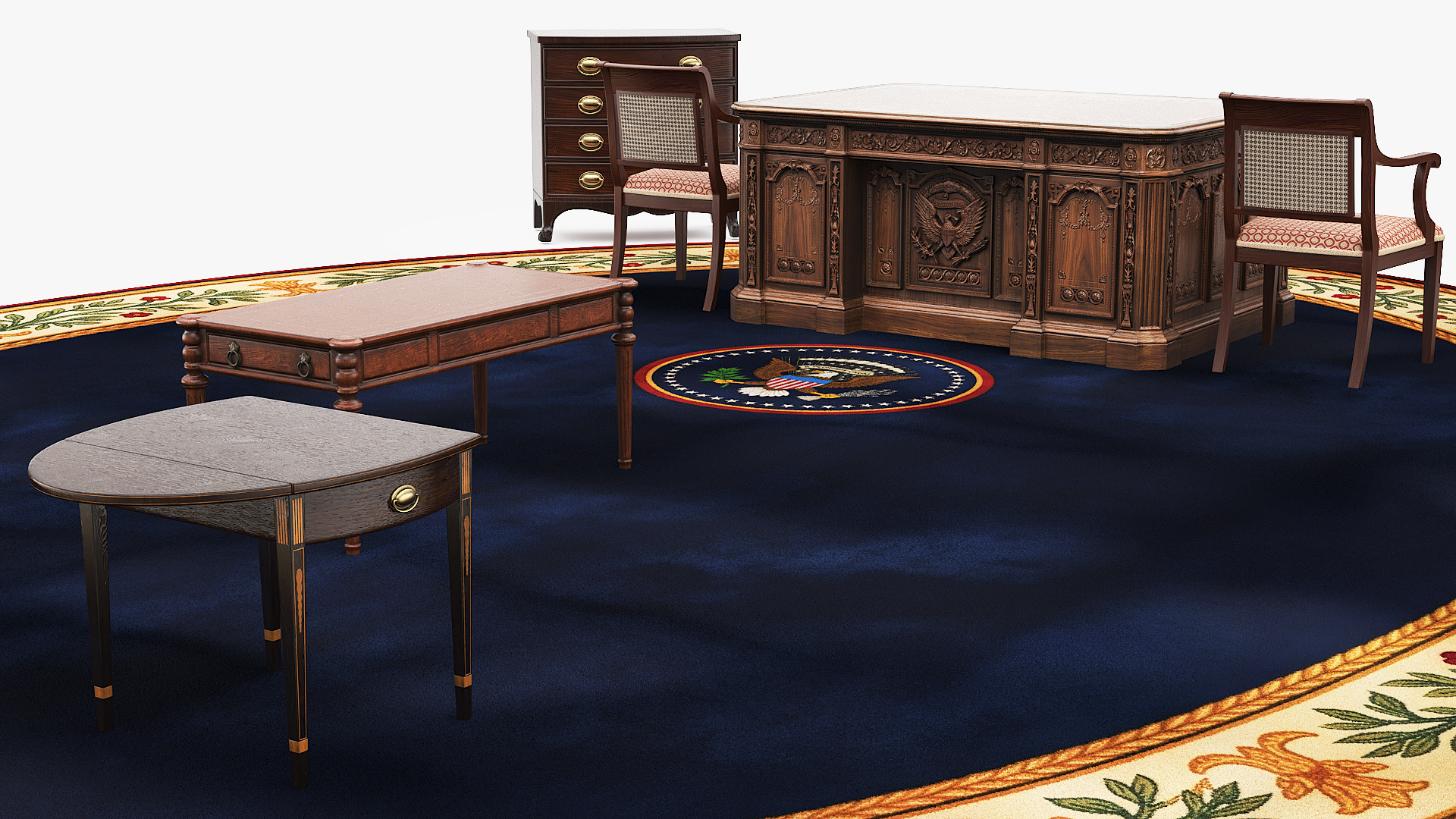 Oval Office Furniture Set with Rug Fur - view 5