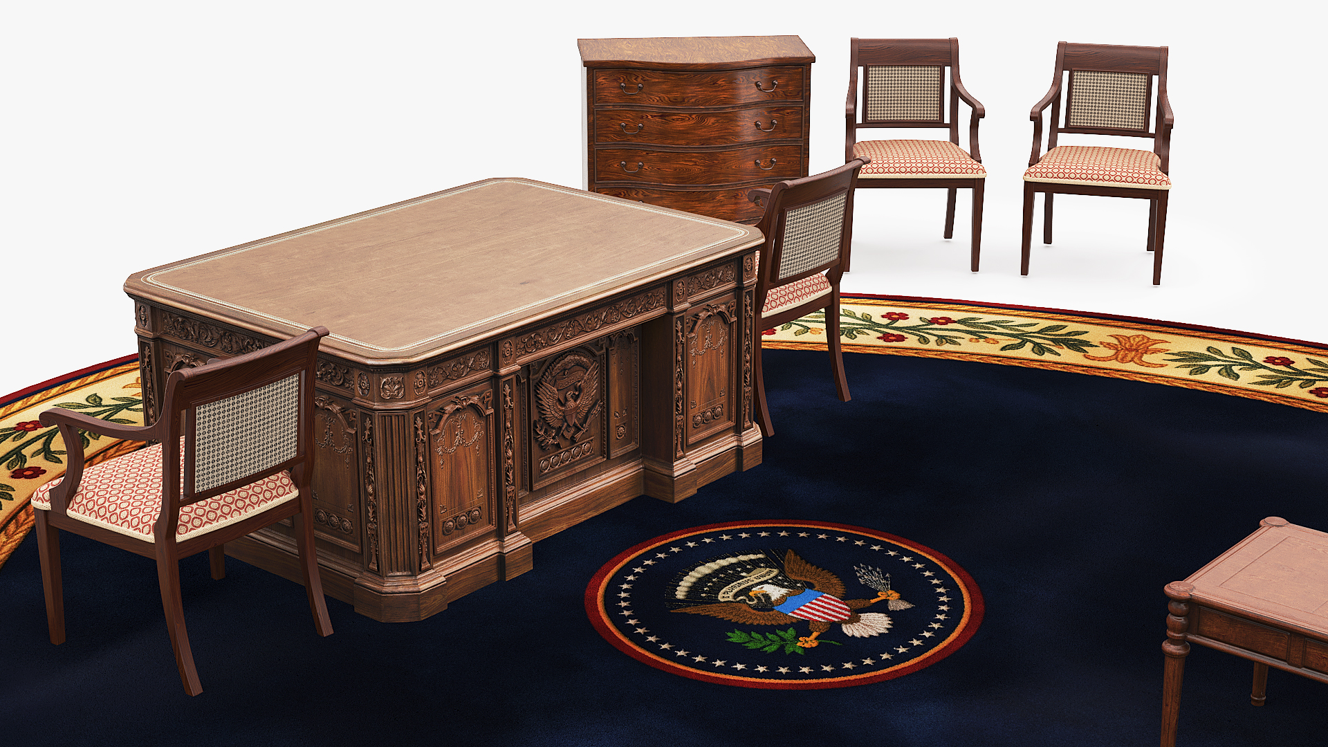 Oval Office Furniture Set with Rug Fur - view 4