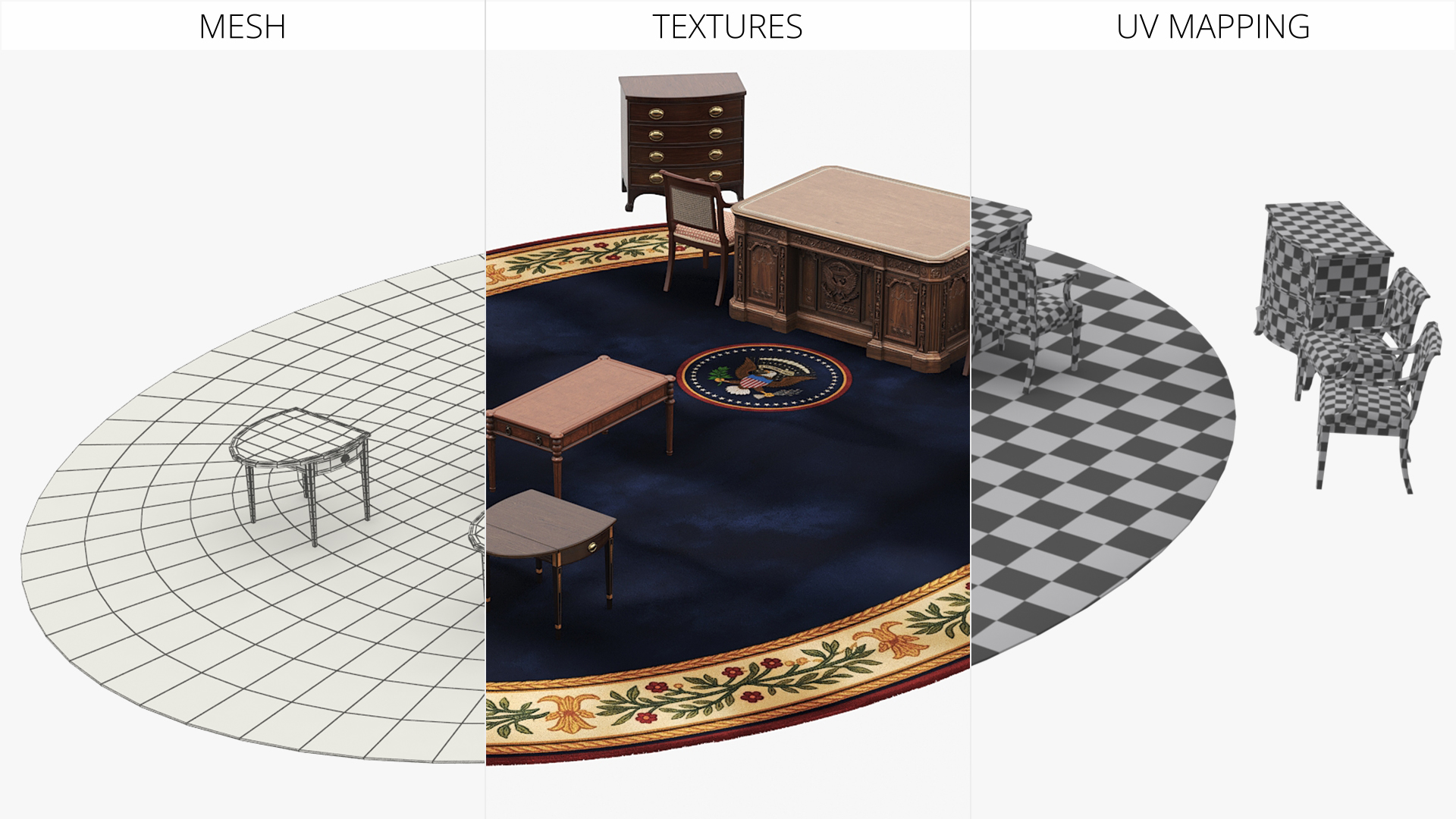 Oval Office Furniture Set with Rug Fur - view 8