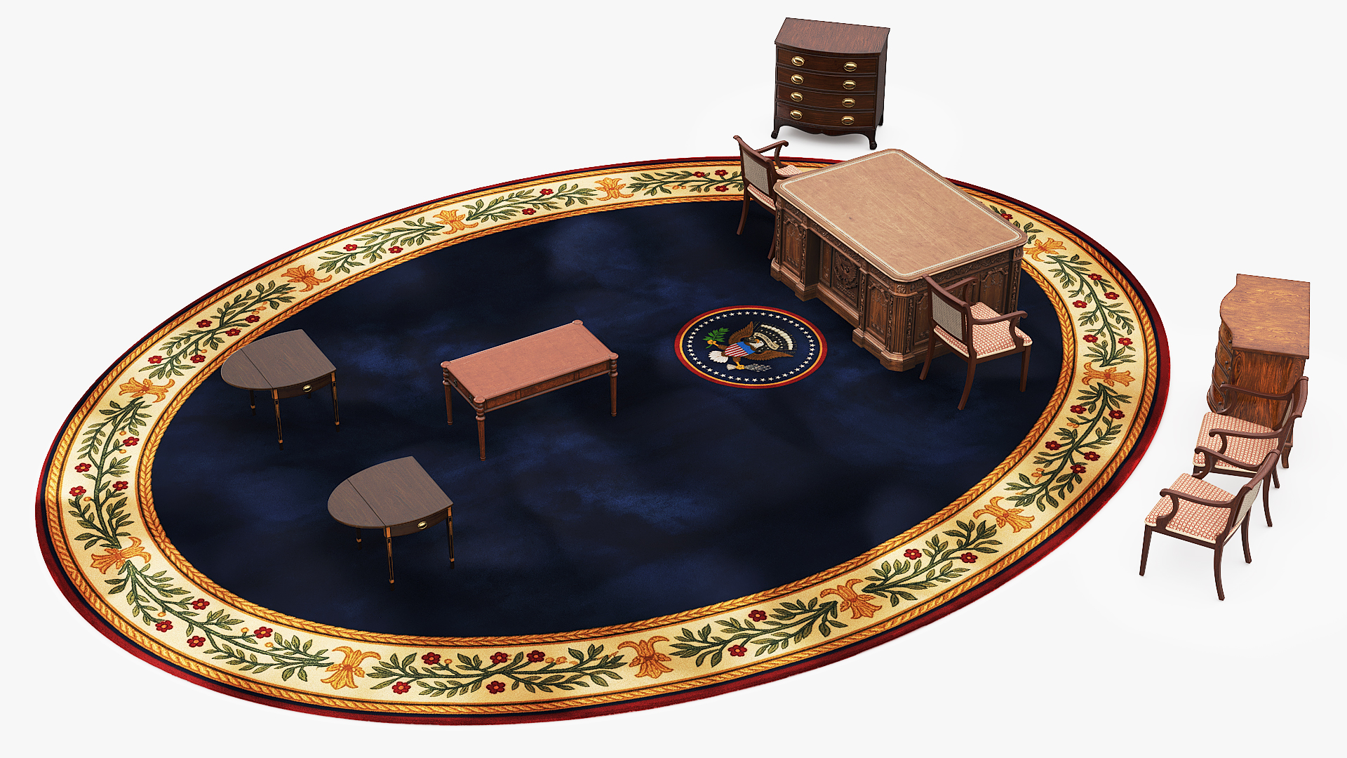Oval Office Furniture Set with Rug Fur - view 2