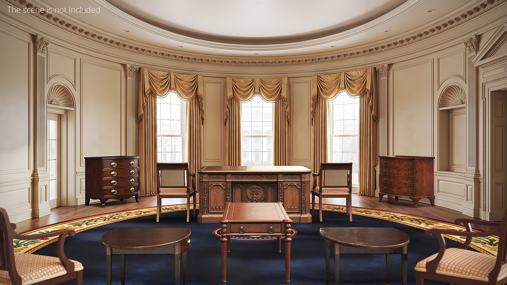 Oval Office Furniture Set with Rug Fur - view 3