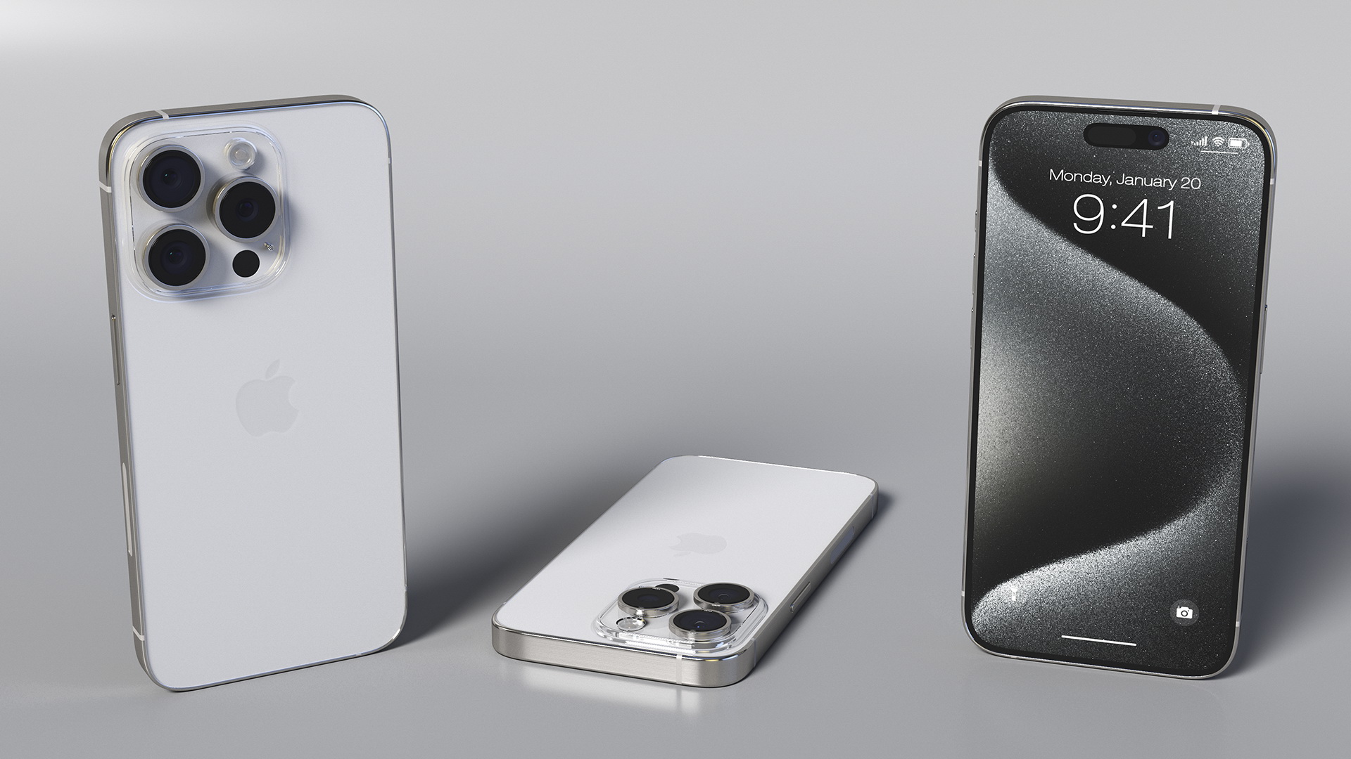 Apple IPhone 15 Pro White Titanium 3D model