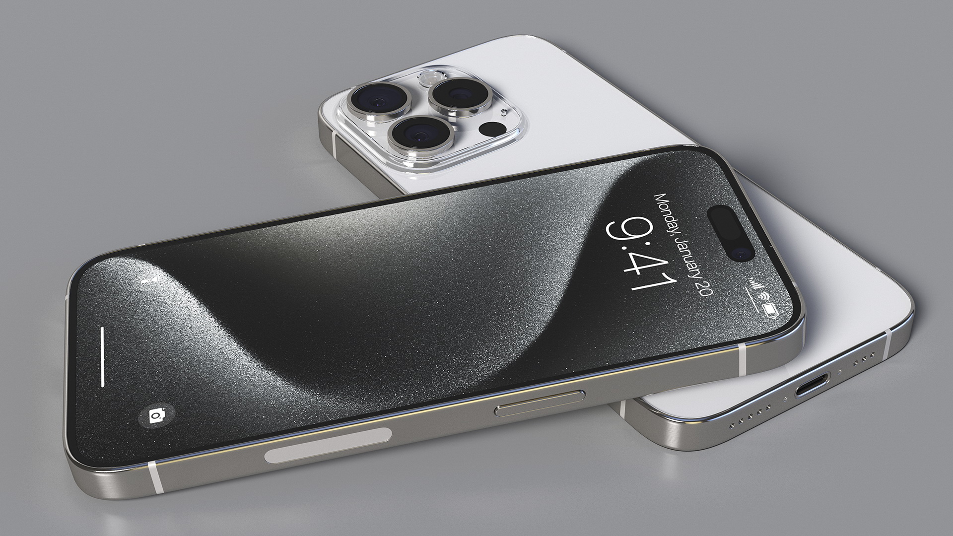 Apple IPhone 15 Pro White Titanium 3D model