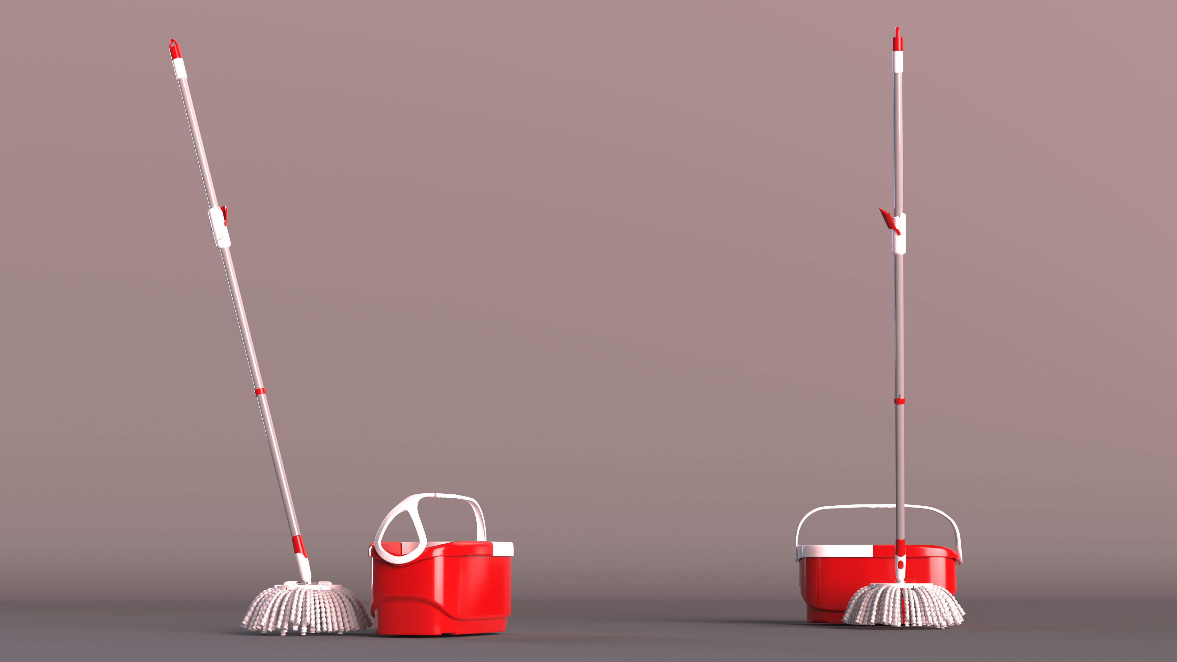 3D Swab with Plastic Bucket Red model