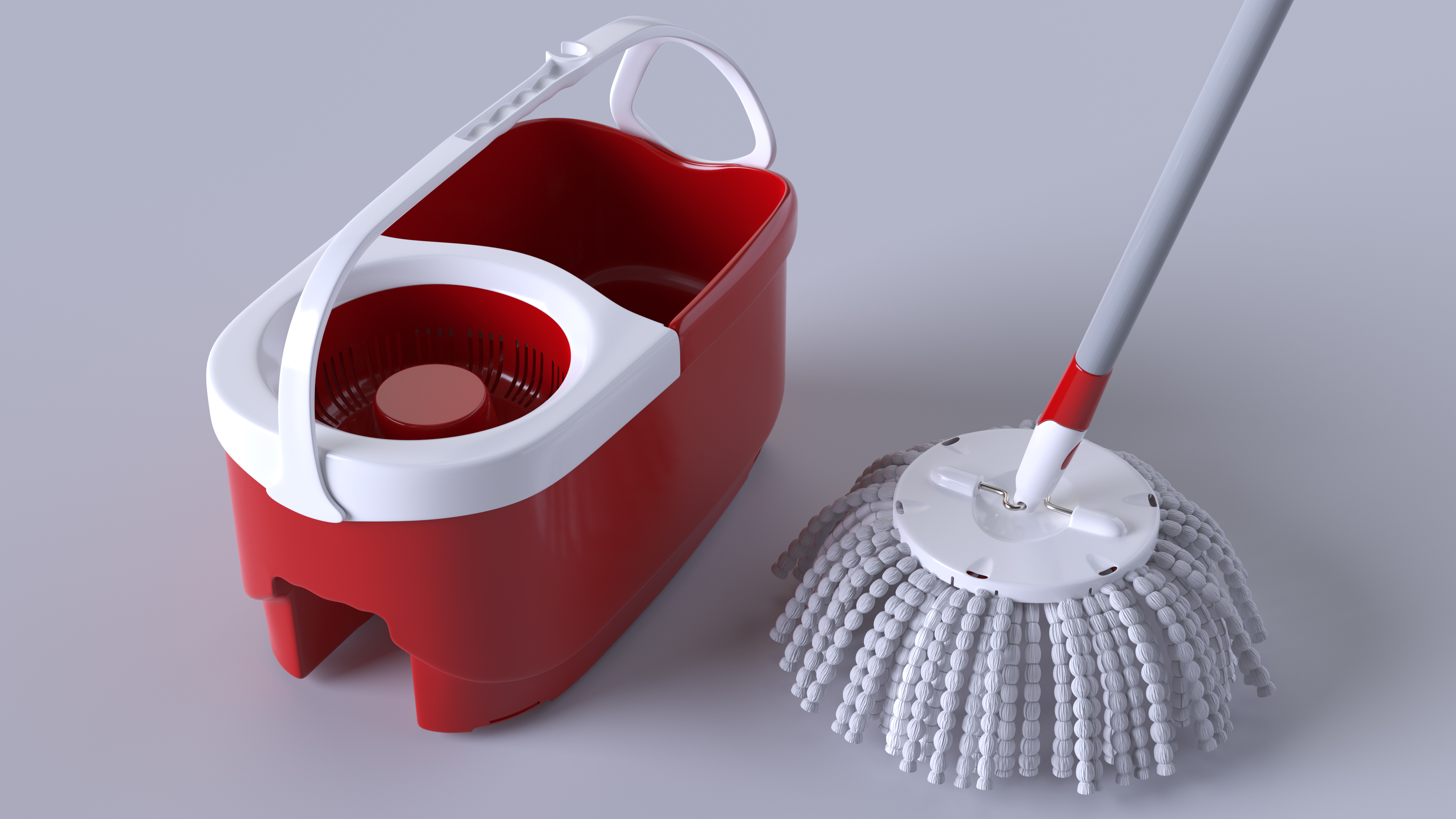 3D Swab with Plastic Bucket Red model