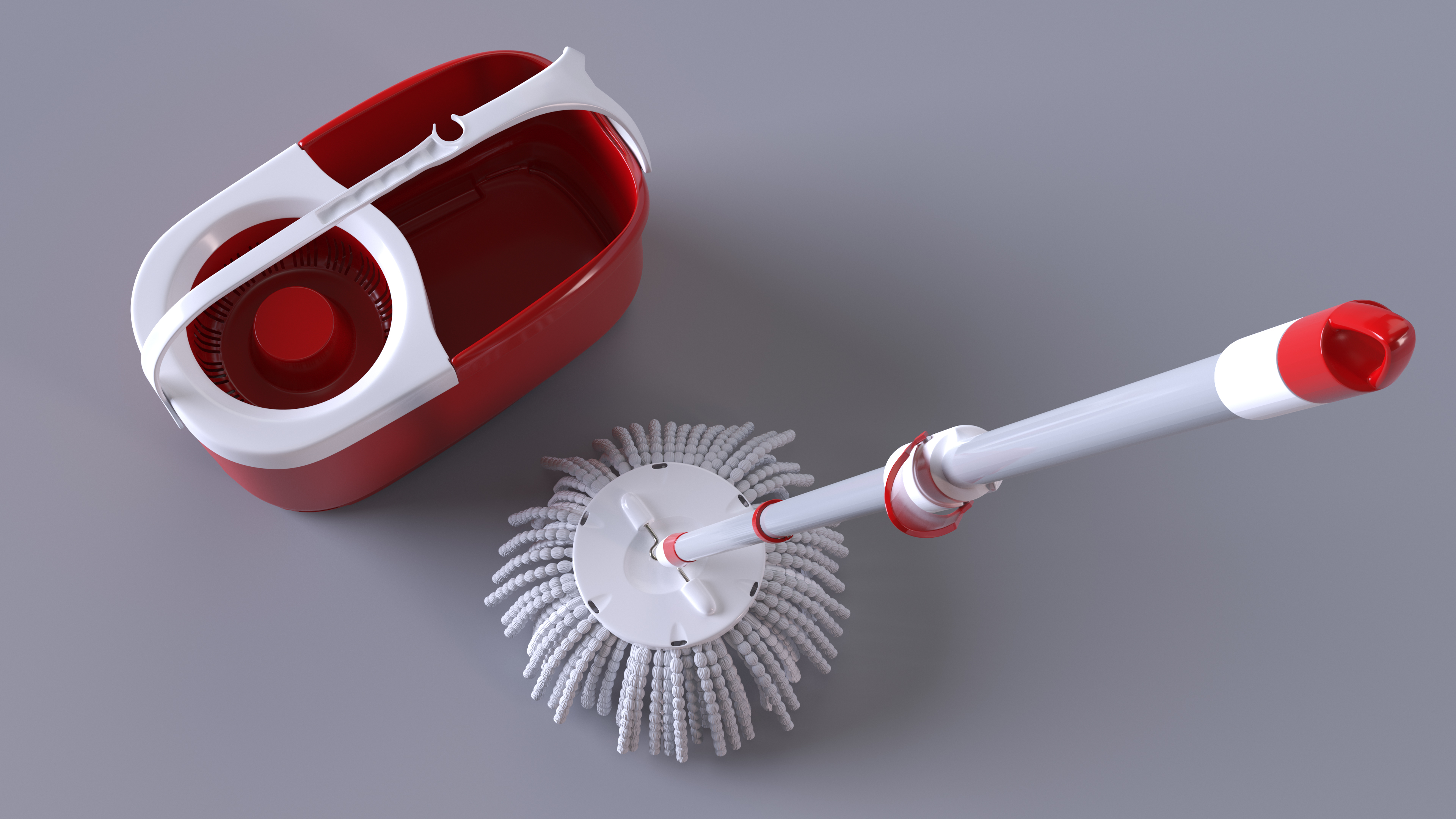3D Swab with Plastic Bucket Red model