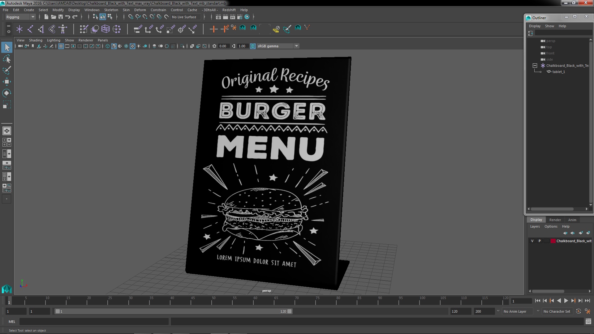 3D Chalkboard Black with Text