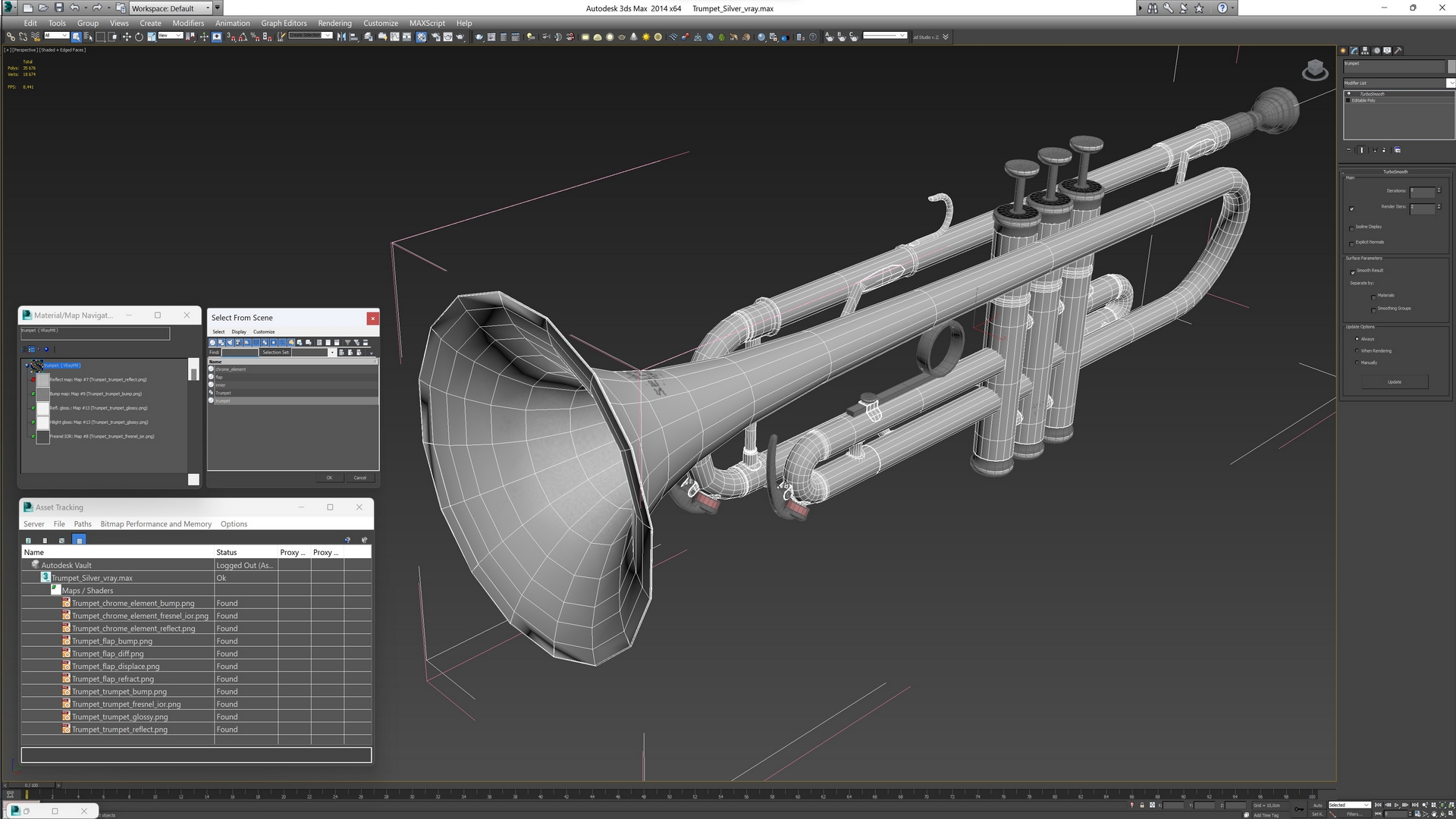 3D Trumpet Instrument model