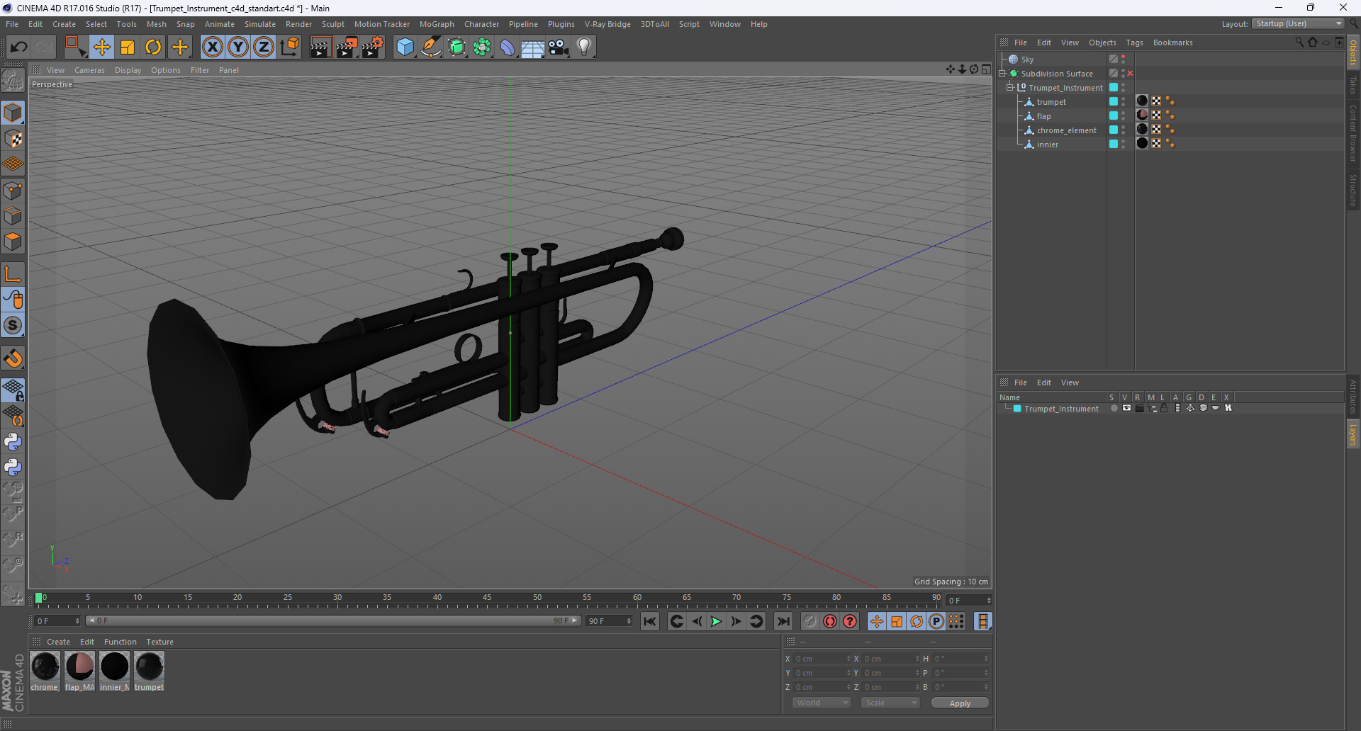 3D Trumpet Instrument model