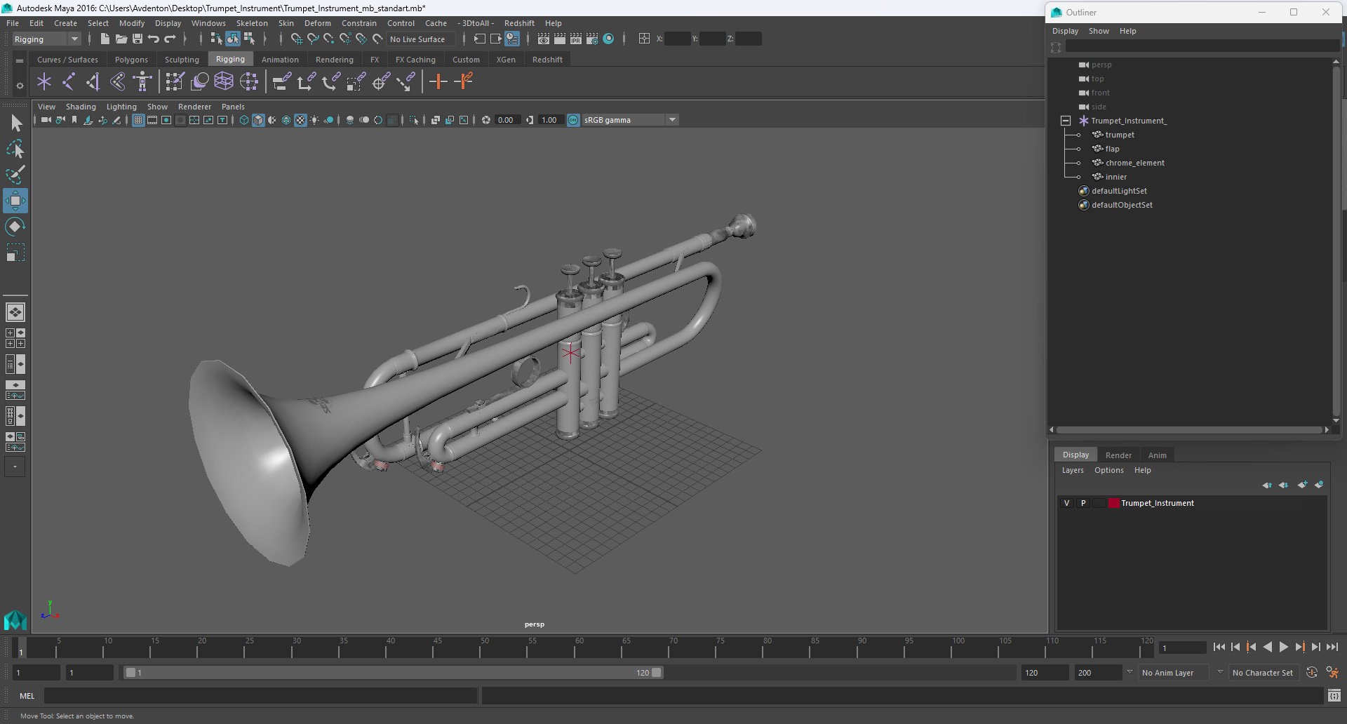 3D Trumpet Instrument model