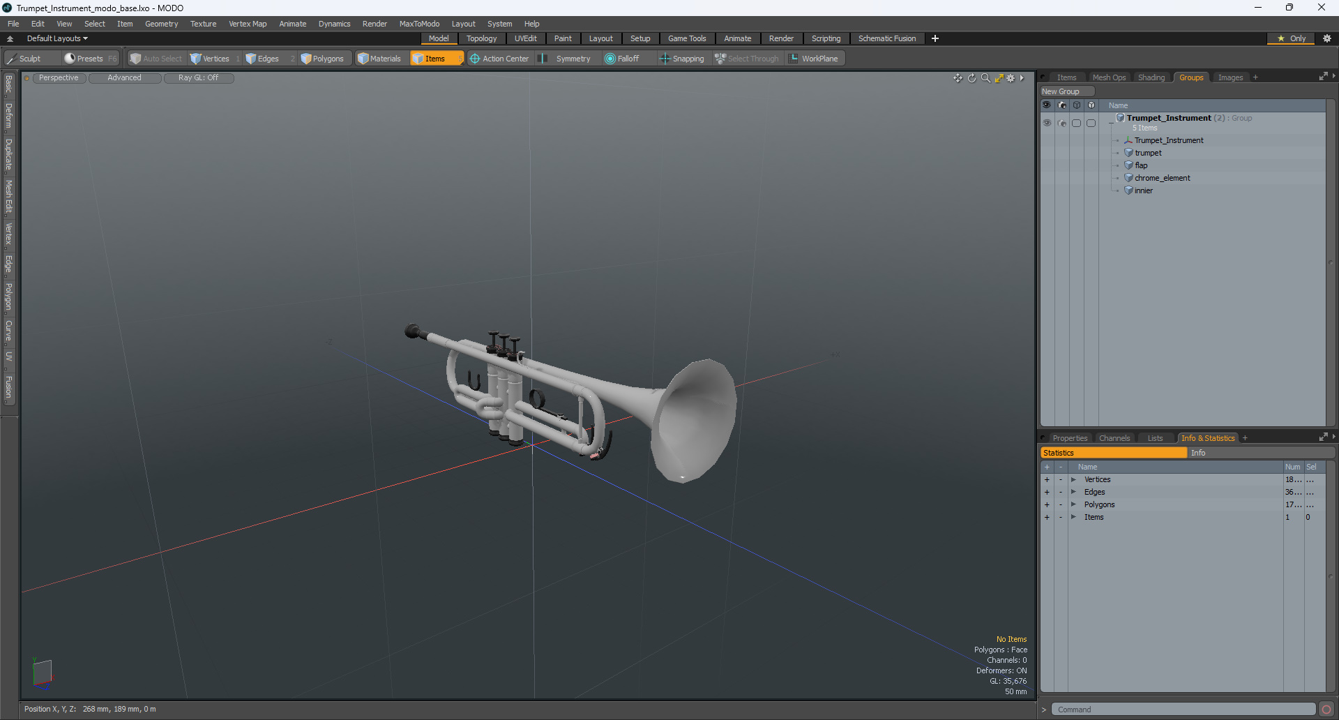 3D Trumpet Instrument model