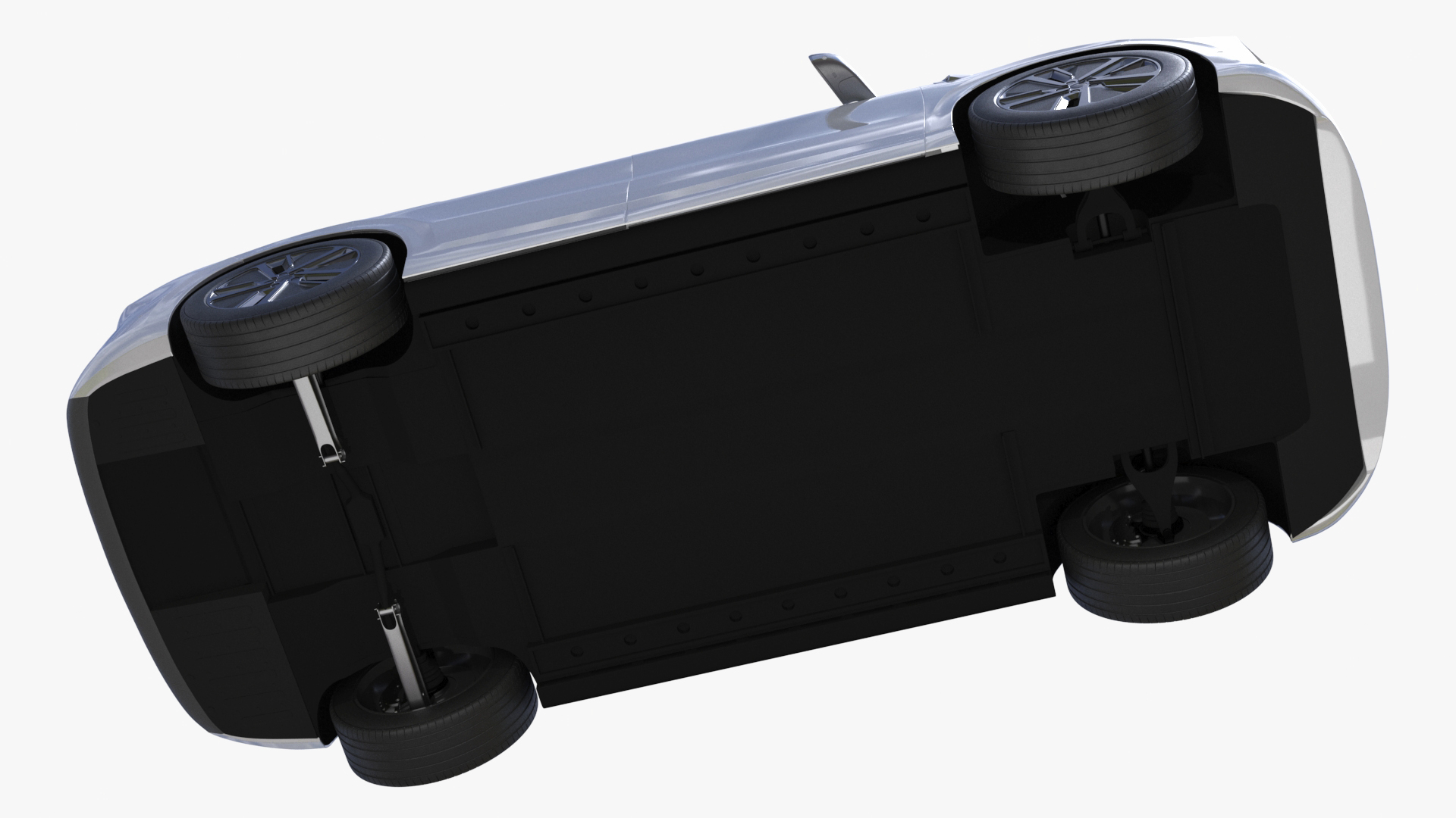 3D model Hybrid SUV Crystal White Simplified