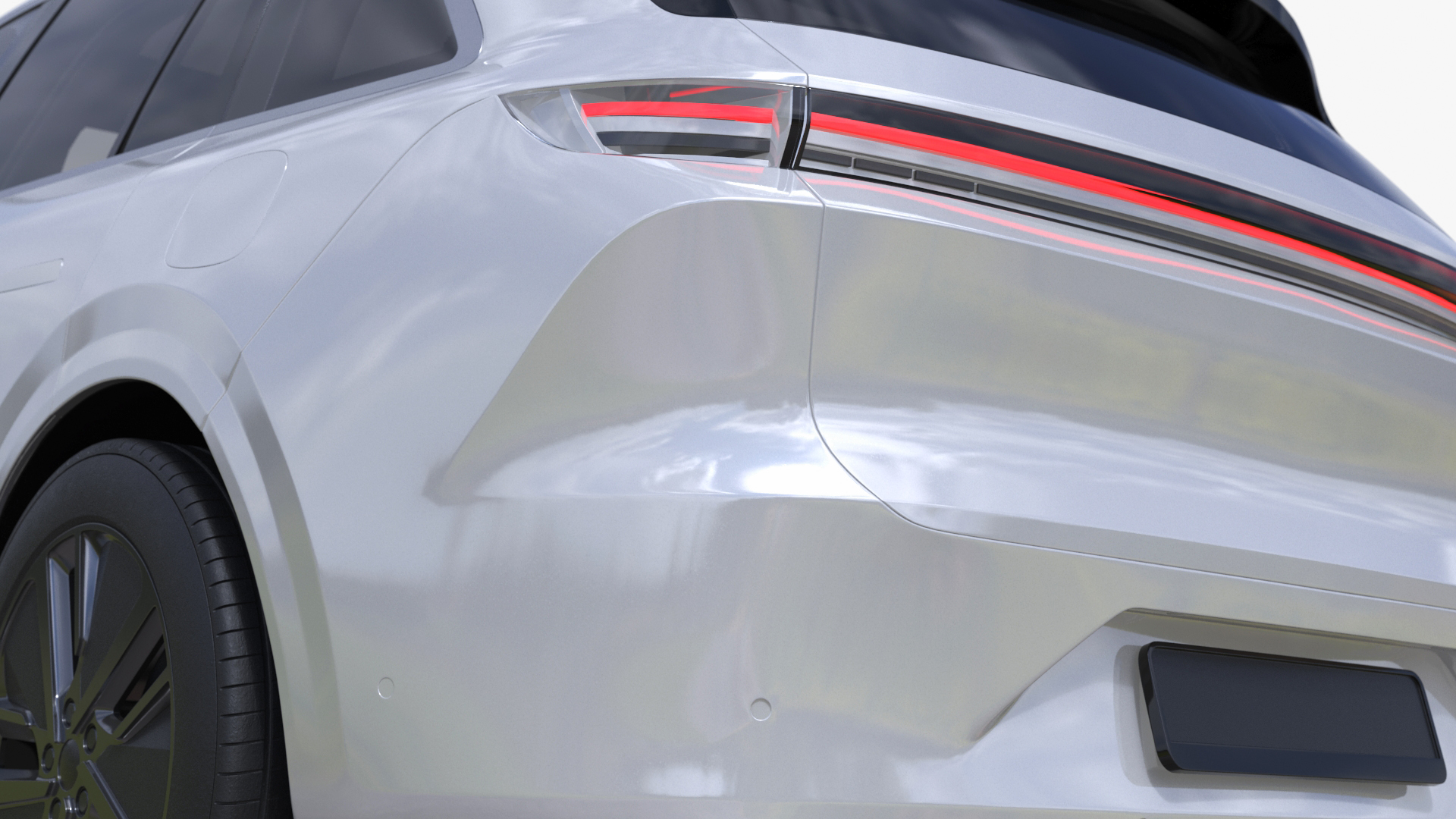 3D model Hybrid SUV Crystal White Simplified