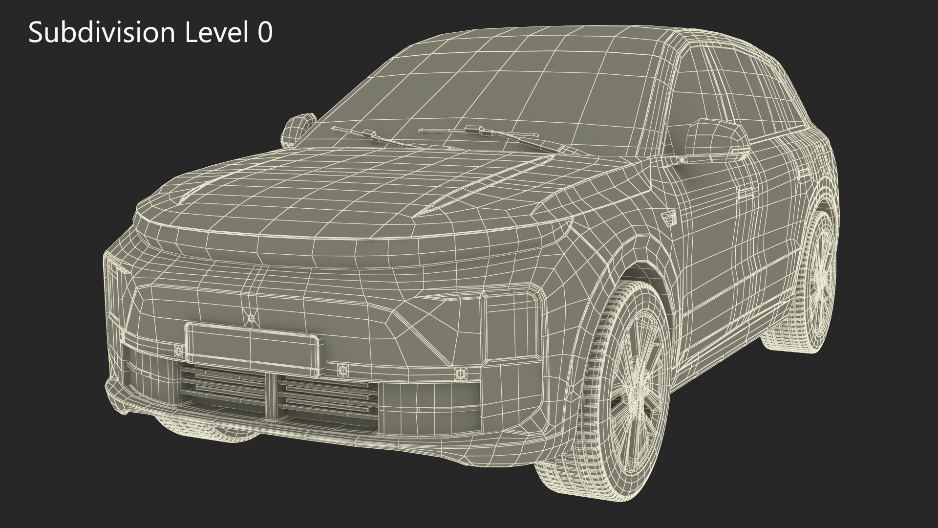 3D model Hybrid SUV Crystal White Simplified