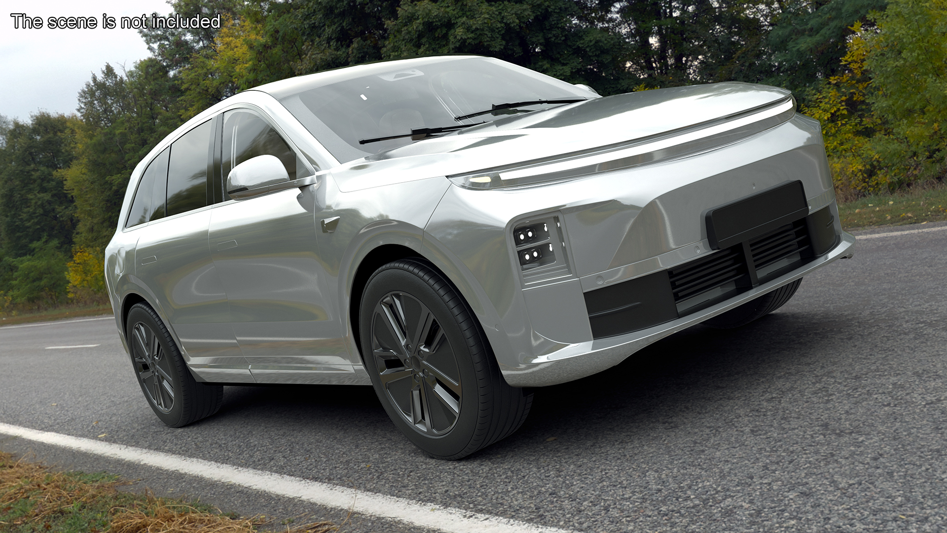 3D model Hybrid SUV Crystal White Simplified