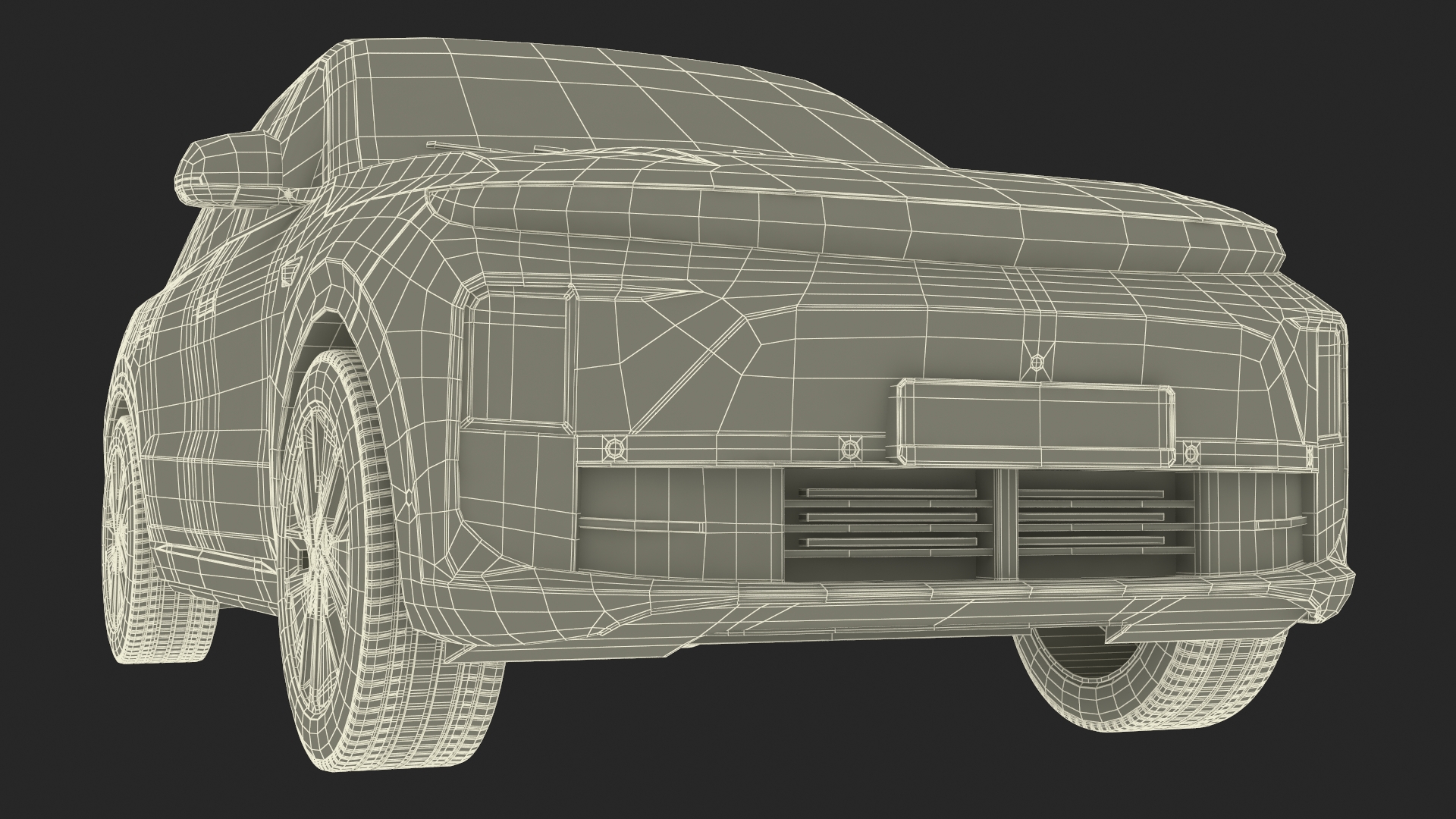 3D model Hybrid SUV Crystal White Simplified