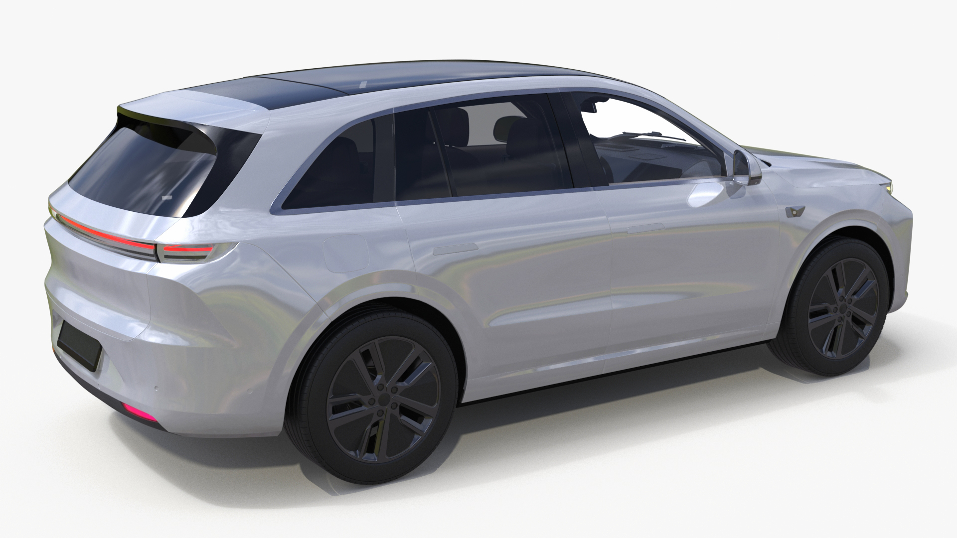 3D model Hybrid SUV Crystal White Simplified