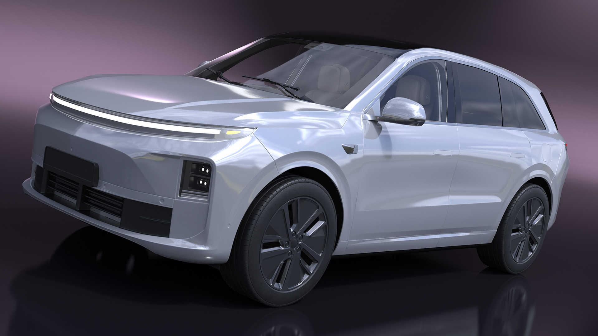 3D model Hybrid SUV Crystal White Simplified