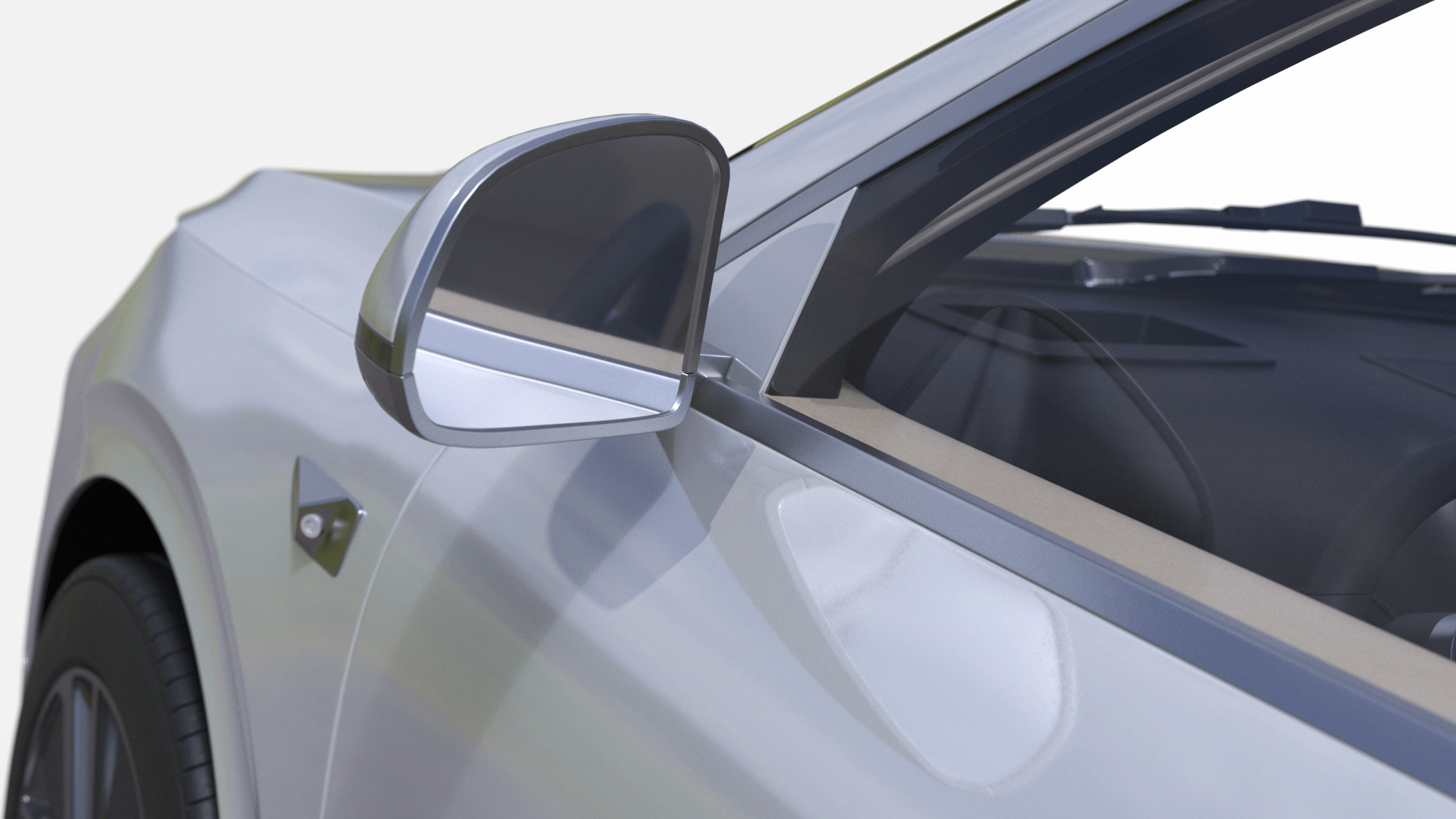 3D model Hybrid SUV Crystal White Simplified