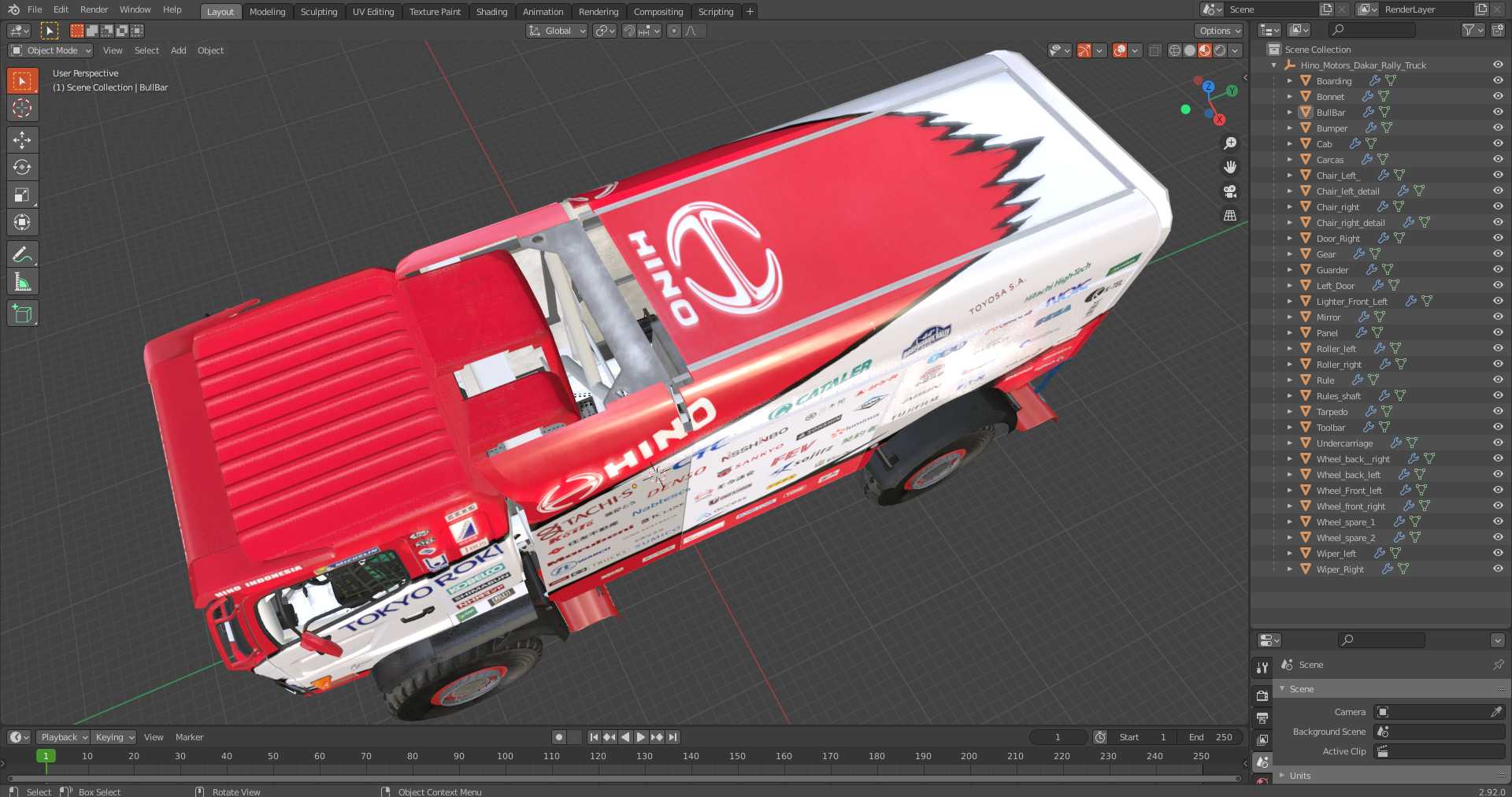 Hino Motors Dakar Rally Truck 3D model
