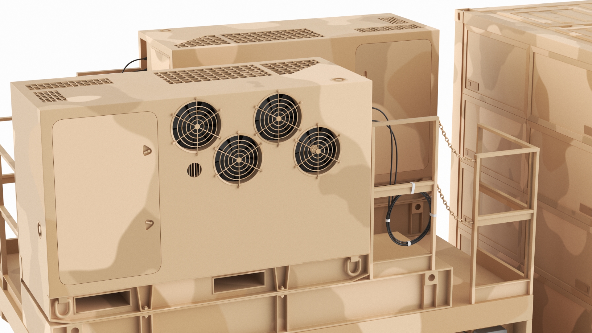 Military Battery Control Center Sand Camouflage 3D