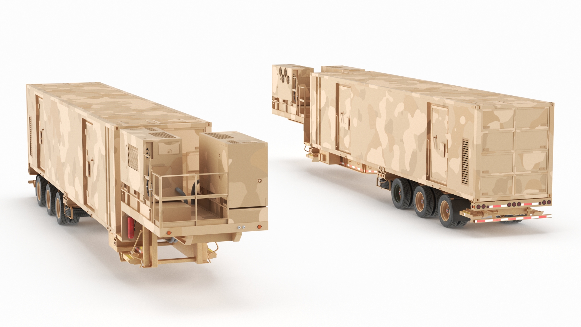 Military Battery Control Center Sand Camouflage 3D