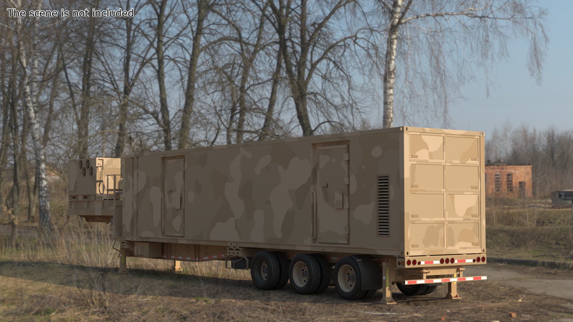 Military Battery Control Center Sand Camouflage 3D