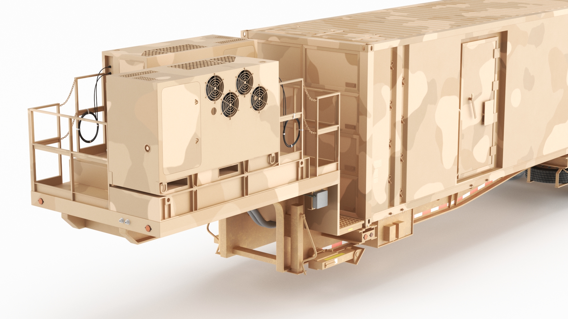 Military Battery Control Center Sand Camouflage 3D