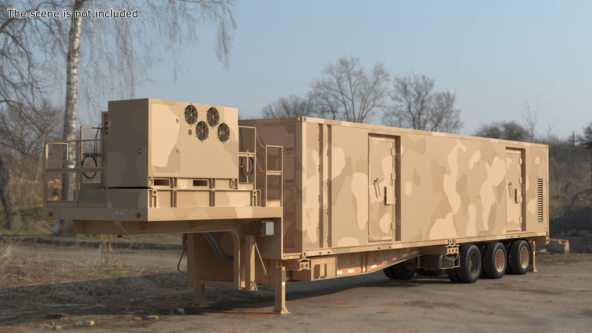 Military Battery Control Center Sand Camouflage 3D