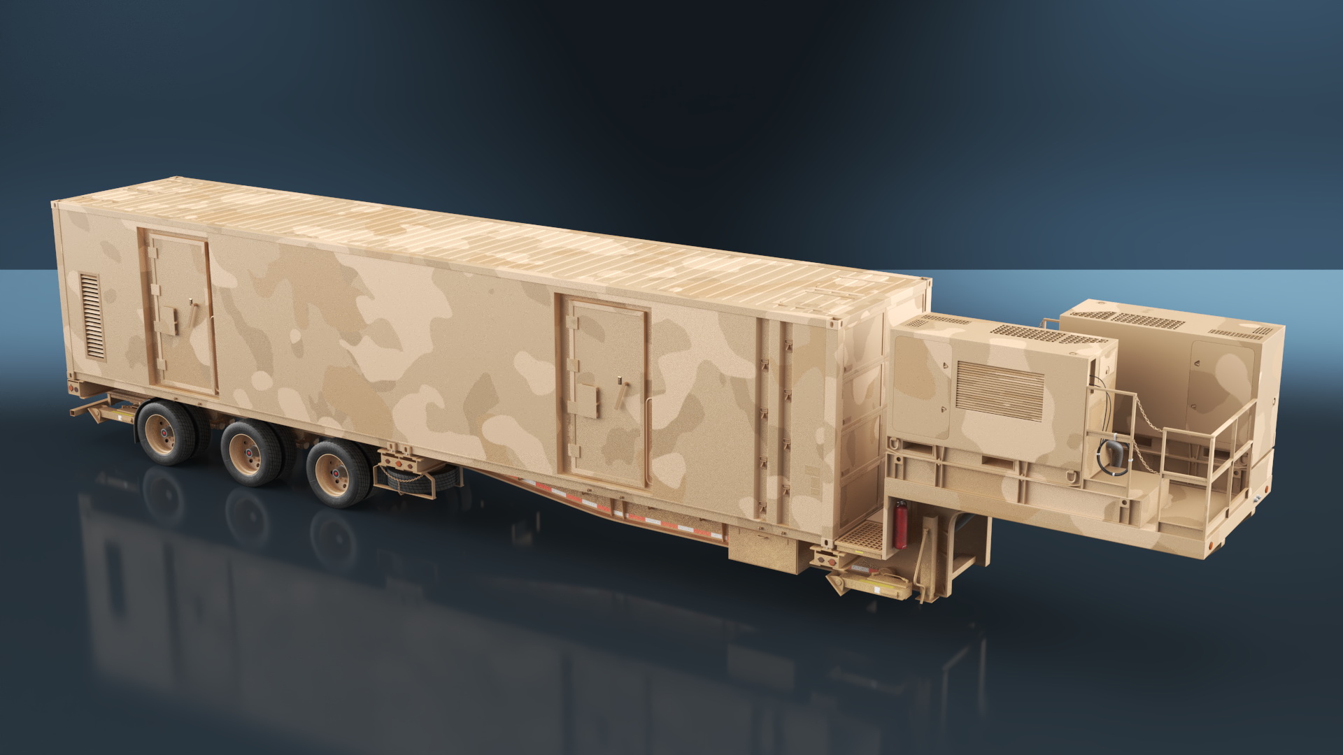 Military Battery Control Center Sand Camouflage 3D