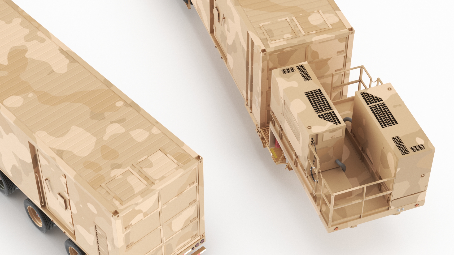 Military Battery Control Center Sand Camouflage 3D
