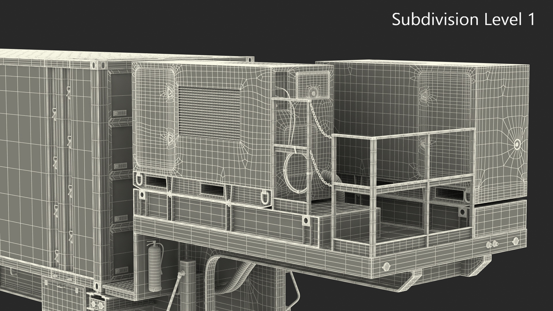 Military Battery Control Center Sand Camouflage 3D