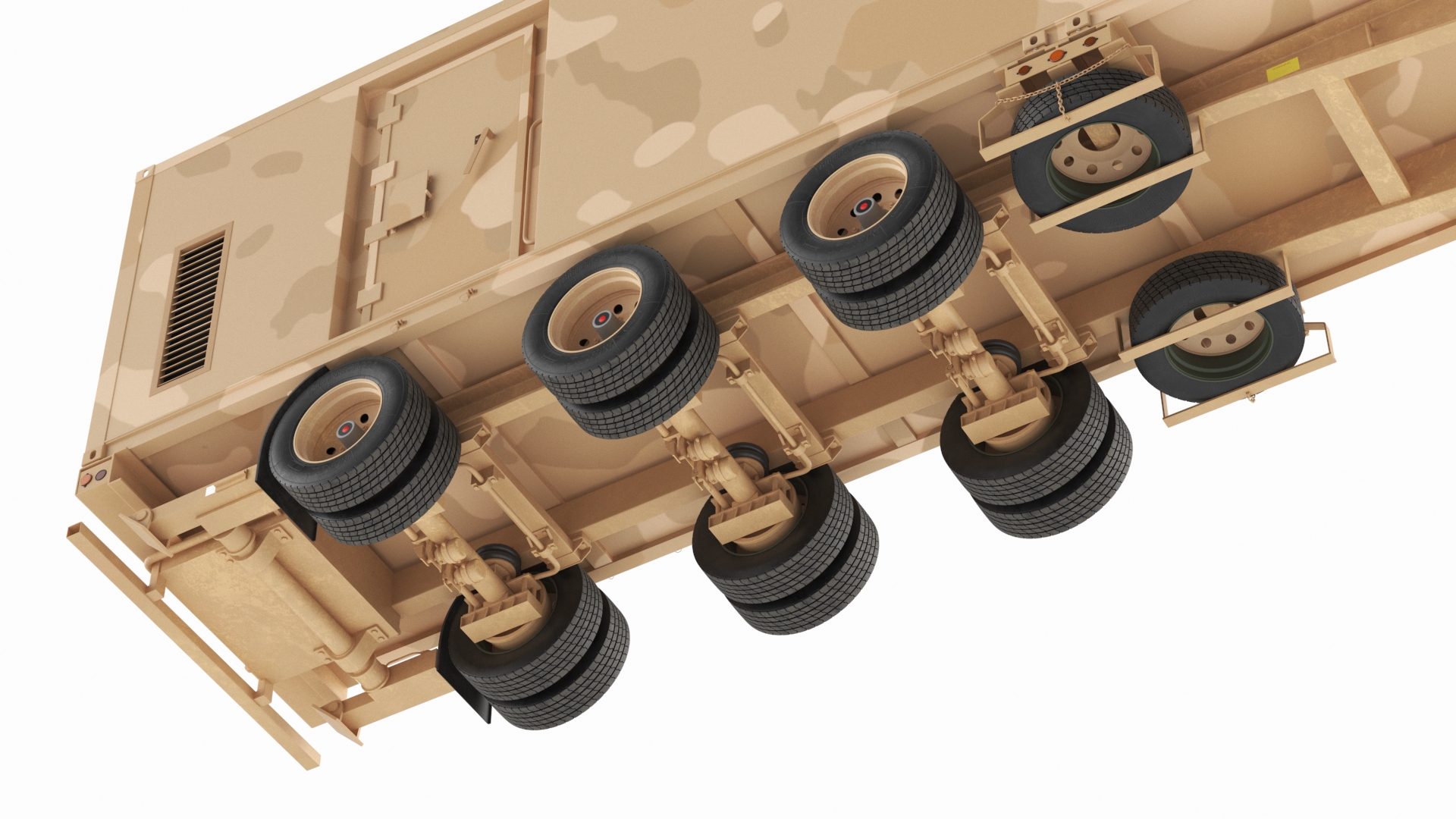 Military Battery Control Center Sand Camouflage 3D