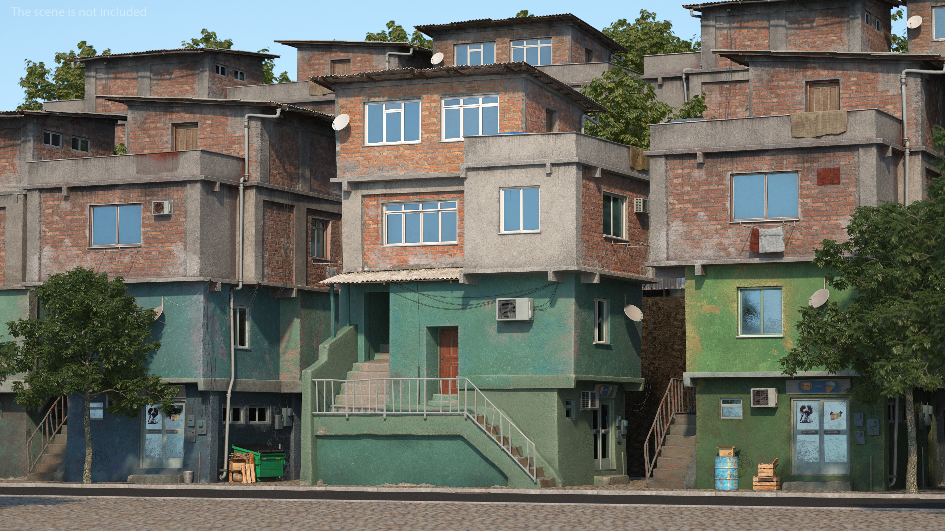 Messy Brazilian Favela Shack Old 3D