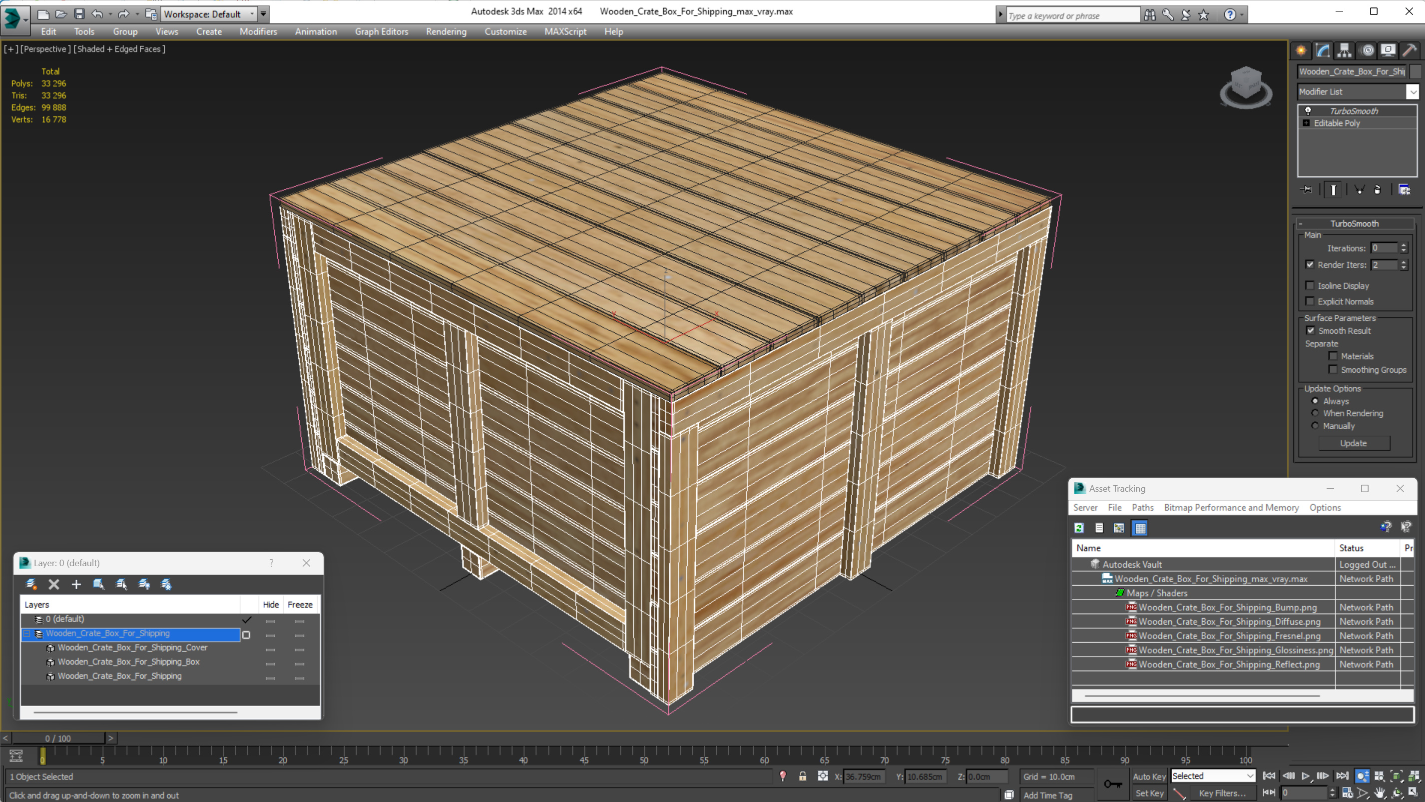 Wooden Crate Box For Shipping 3D model