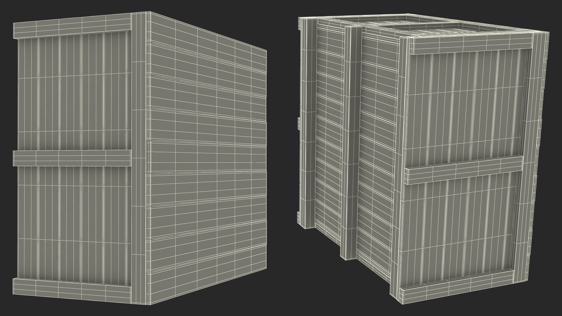 Wooden Crate Box For Shipping 3D model