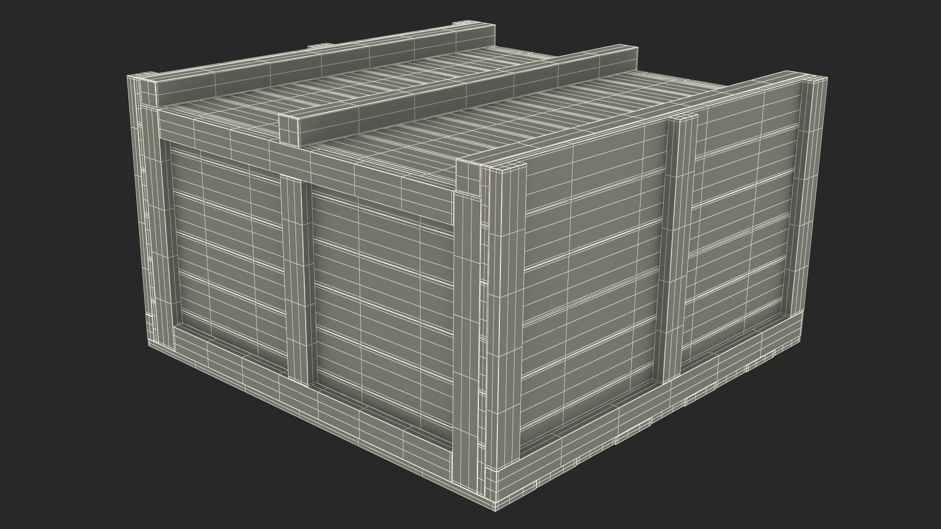Wooden Crate Box For Shipping 3D model