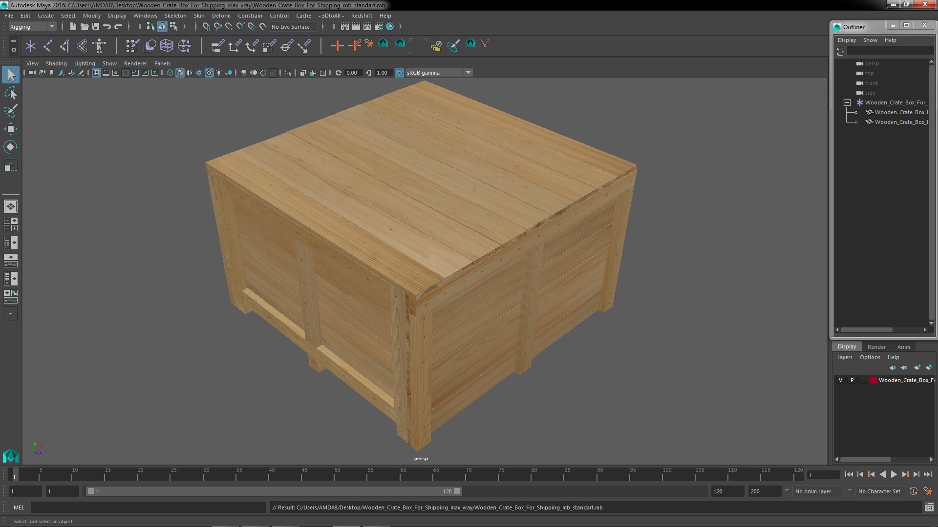 Wooden Crate Box For Shipping 3D model
