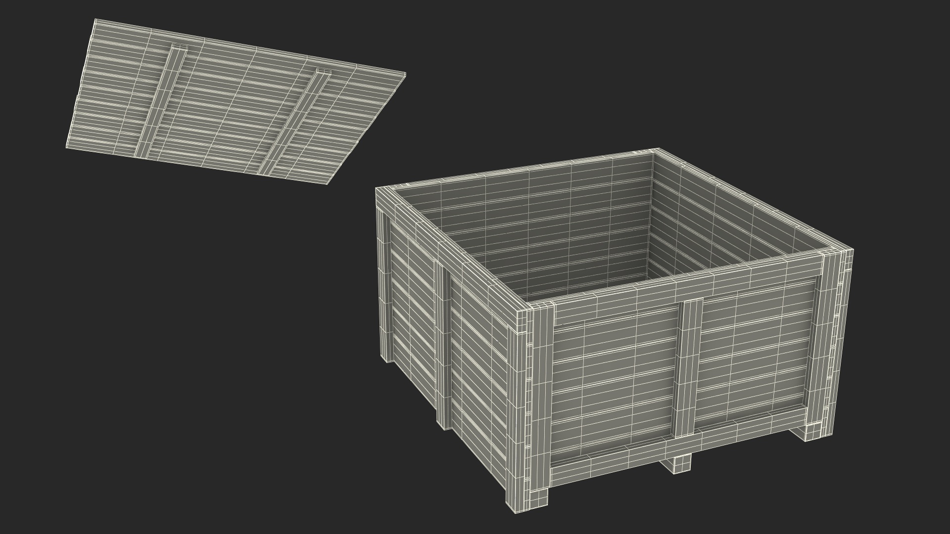 Wooden Crate Box For Shipping 3D model