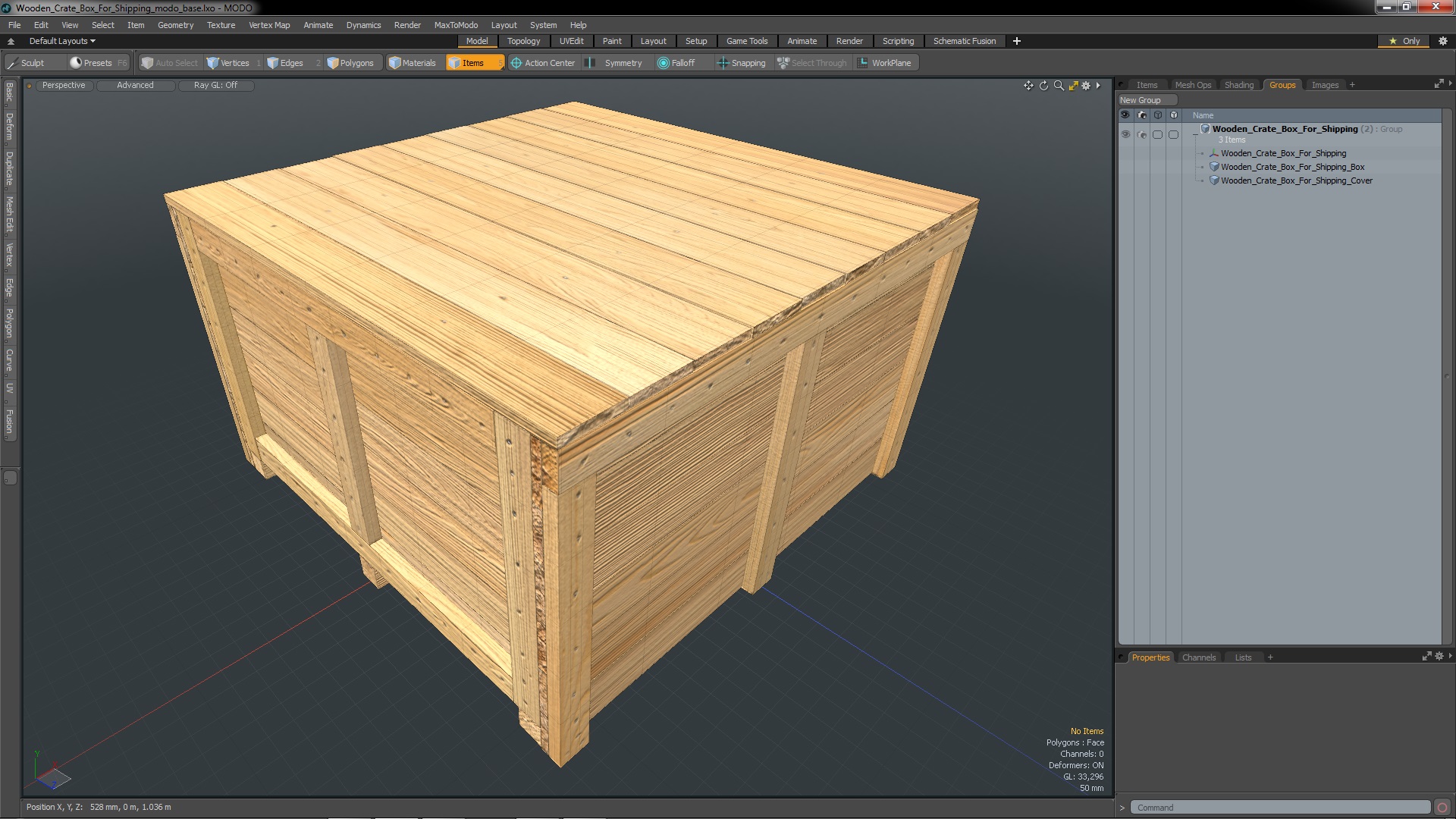 Wooden Crate Box For Shipping 3D model