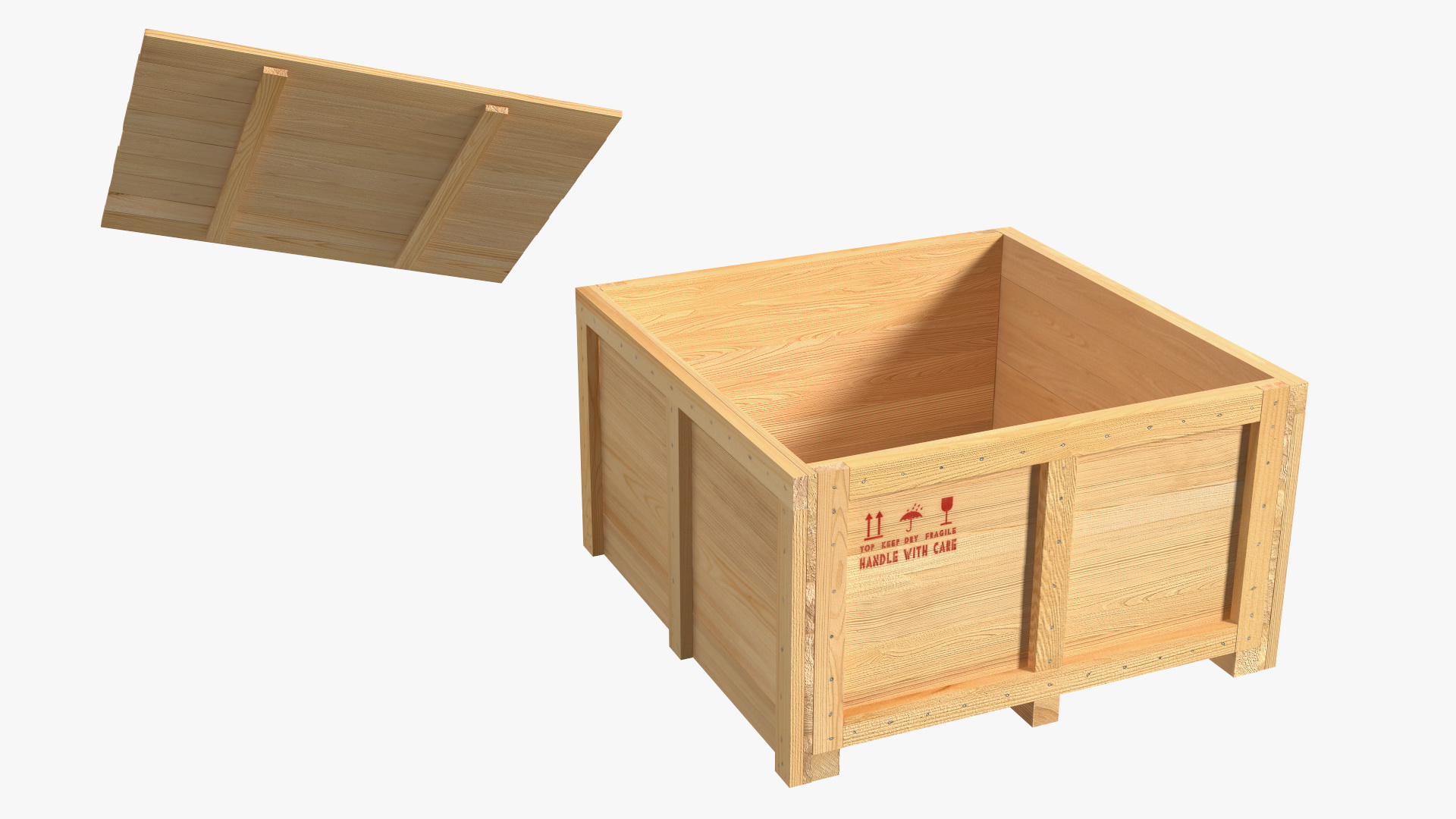 Wooden Crate Box For Shipping 3D model