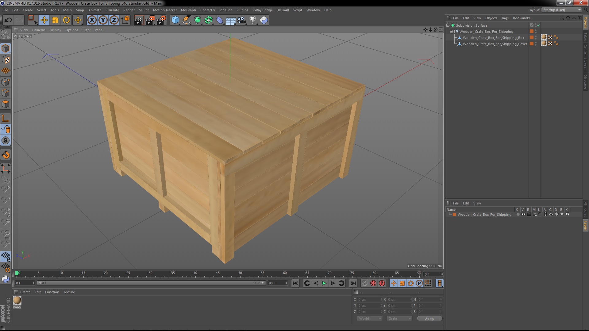 Wooden Crate Box For Shipping 3D model